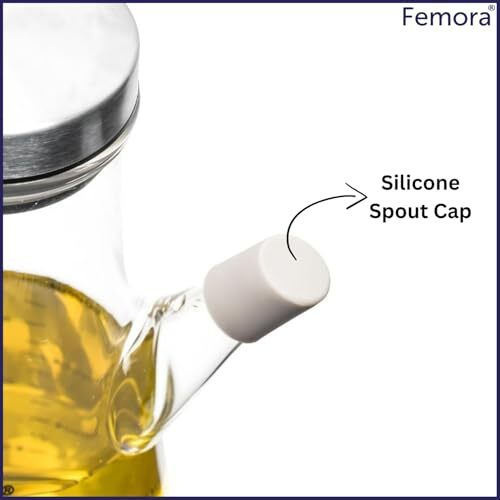 Femora Oil Dispenser | Glass Oil Bottle | 1 Year Warranty | Cooking Oil Dispenser 650Ml Pack Of 1 Oil Bottle
