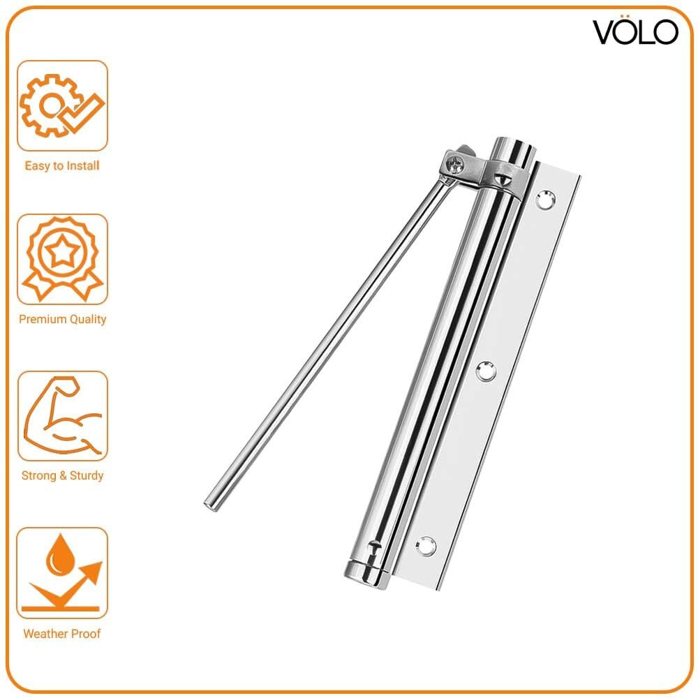 Volo Spring Door Closer For Residential/ Commercial Purposes, For 35Kg Light Weight Pvc/ Aluminium Doors, Converts Hinged Door To Automatic Self-Closing Door, Spring Door Closer (Pack Of 2)