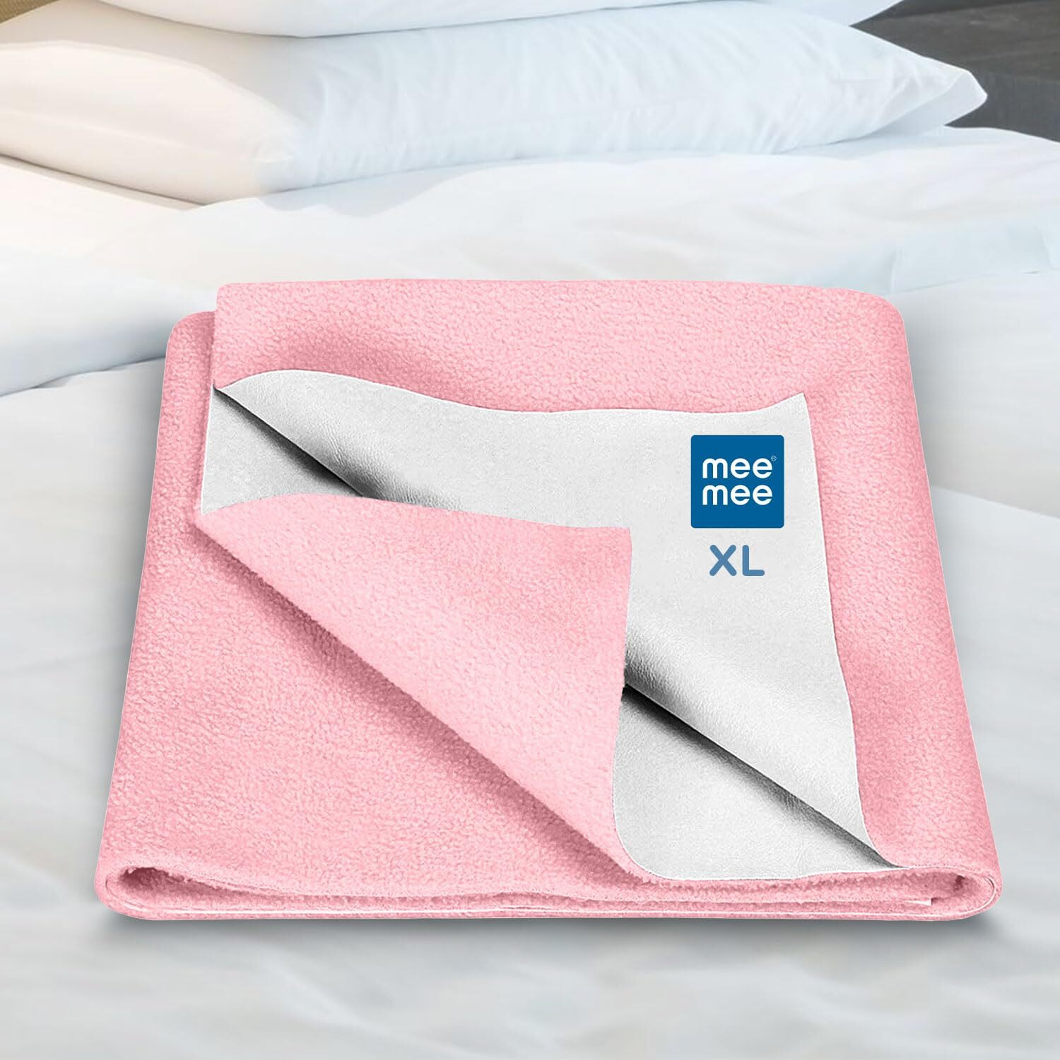 Mee Mee Reusable Water Proof Cotton Bed Protector Sheet/Extra Absorbent Mat/Dry Sheets/Urine Sheet/Dry Mat (140Cmx220Cm) (X-Large, Pink)