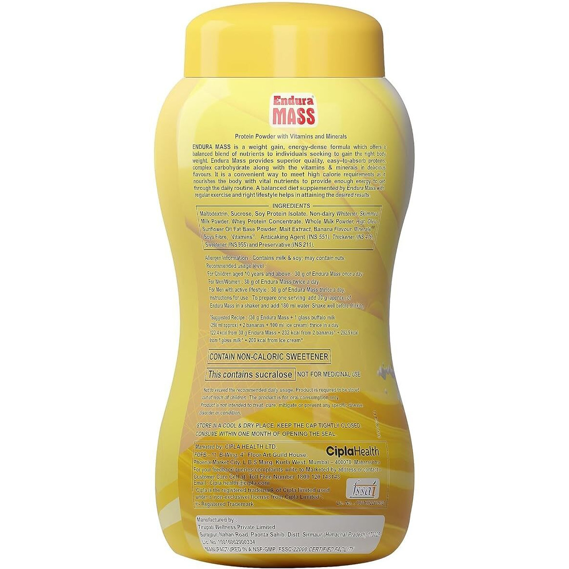 Endura Mass Weight Gainer (Banana, 1000G)