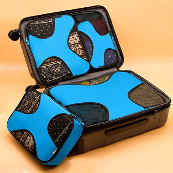 Lyrovo Packing Cubes 5 Various Sizes Travel Accessories Luggage Clothes And Undergarment Organizer Bags Set For Men And Women, Polyester