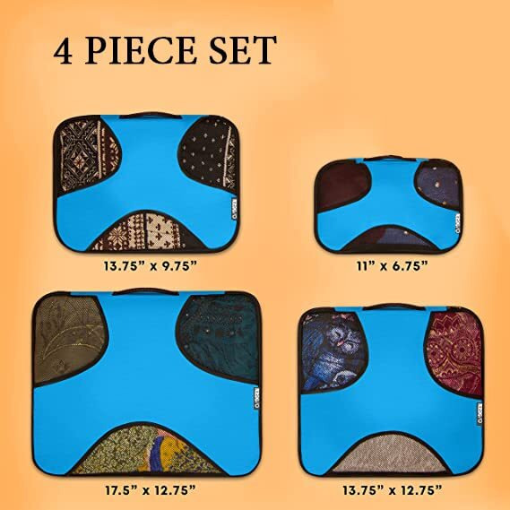 Lyrovo Packing Cubes 5 Various Sizes Travel Accessories Luggage Clothes And Undergarment Organizer Bags Set For Men And Women, Polyester
