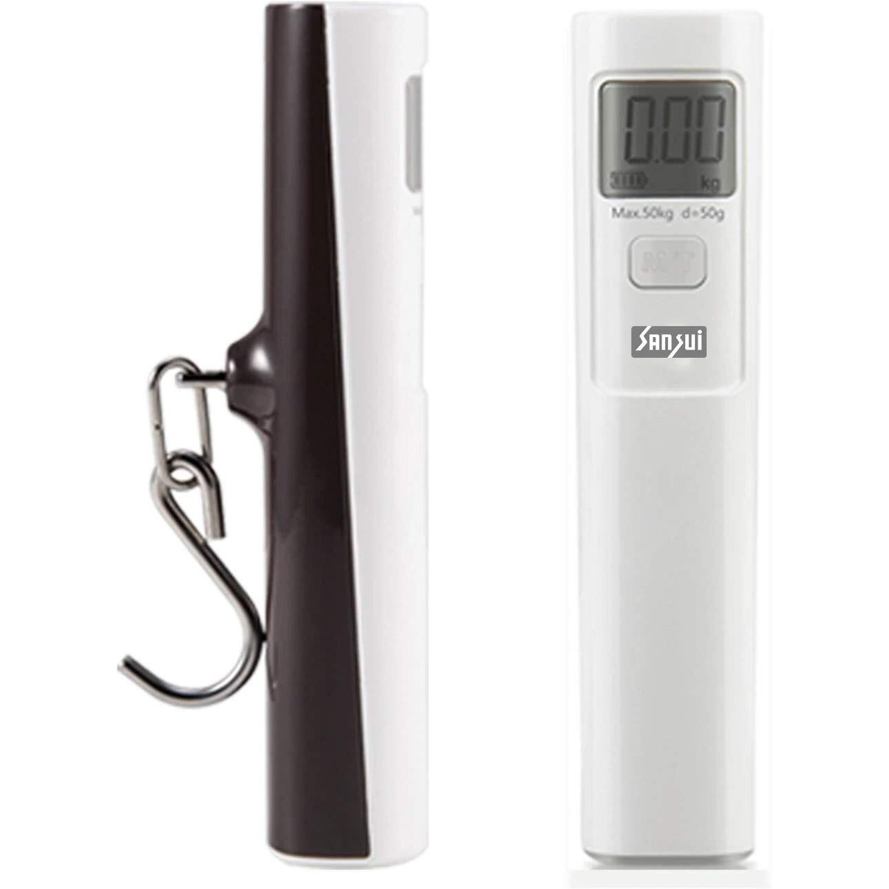 Sansui Battery-Free Portable Digital Luggage Scale With Metal Hook (50 Kg, White)