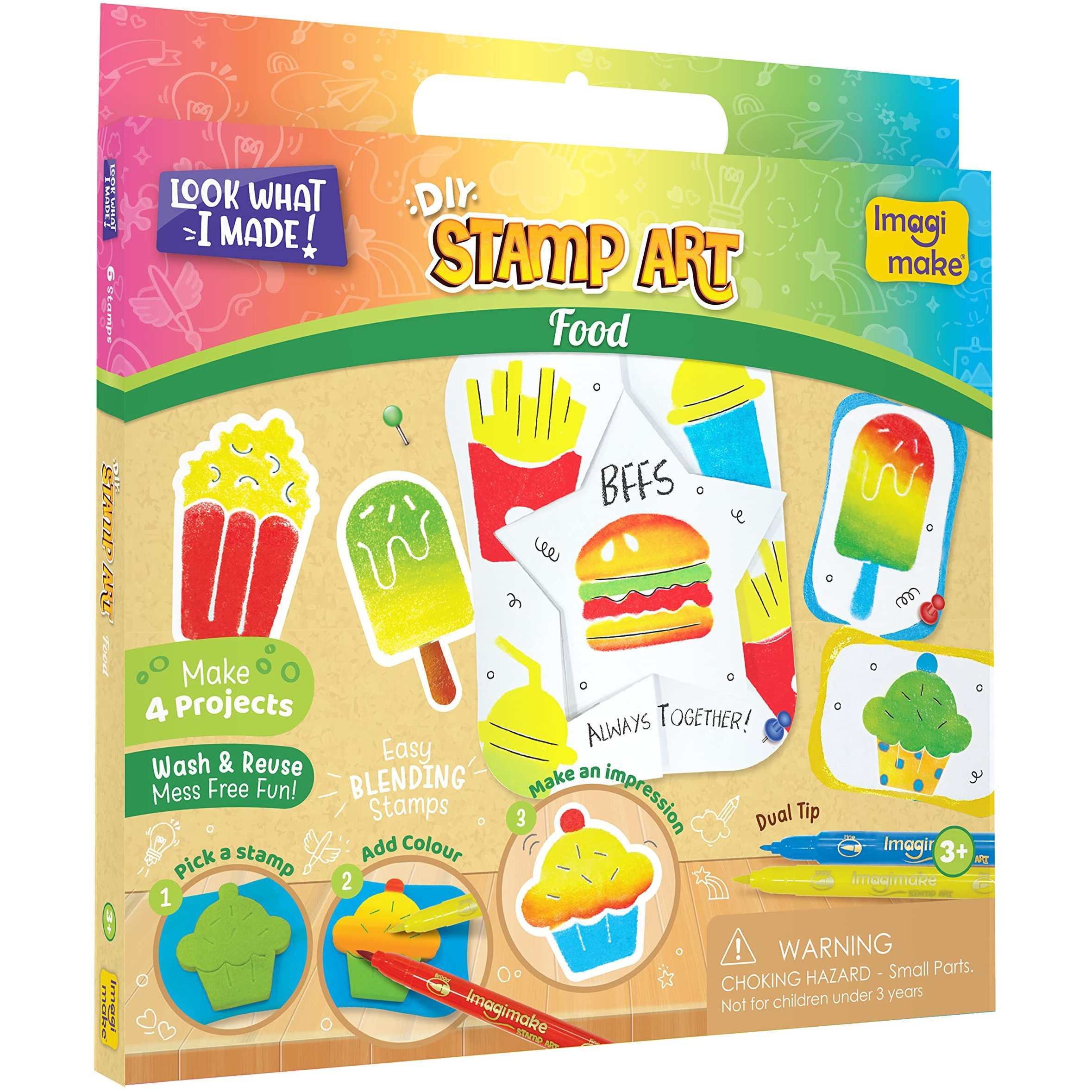Imagimake Stamp Art - Diy Kids Art Set - Return Gift Combo For Birthday - Age 3 Years And Above - 6 Piece Assorted Theme Set