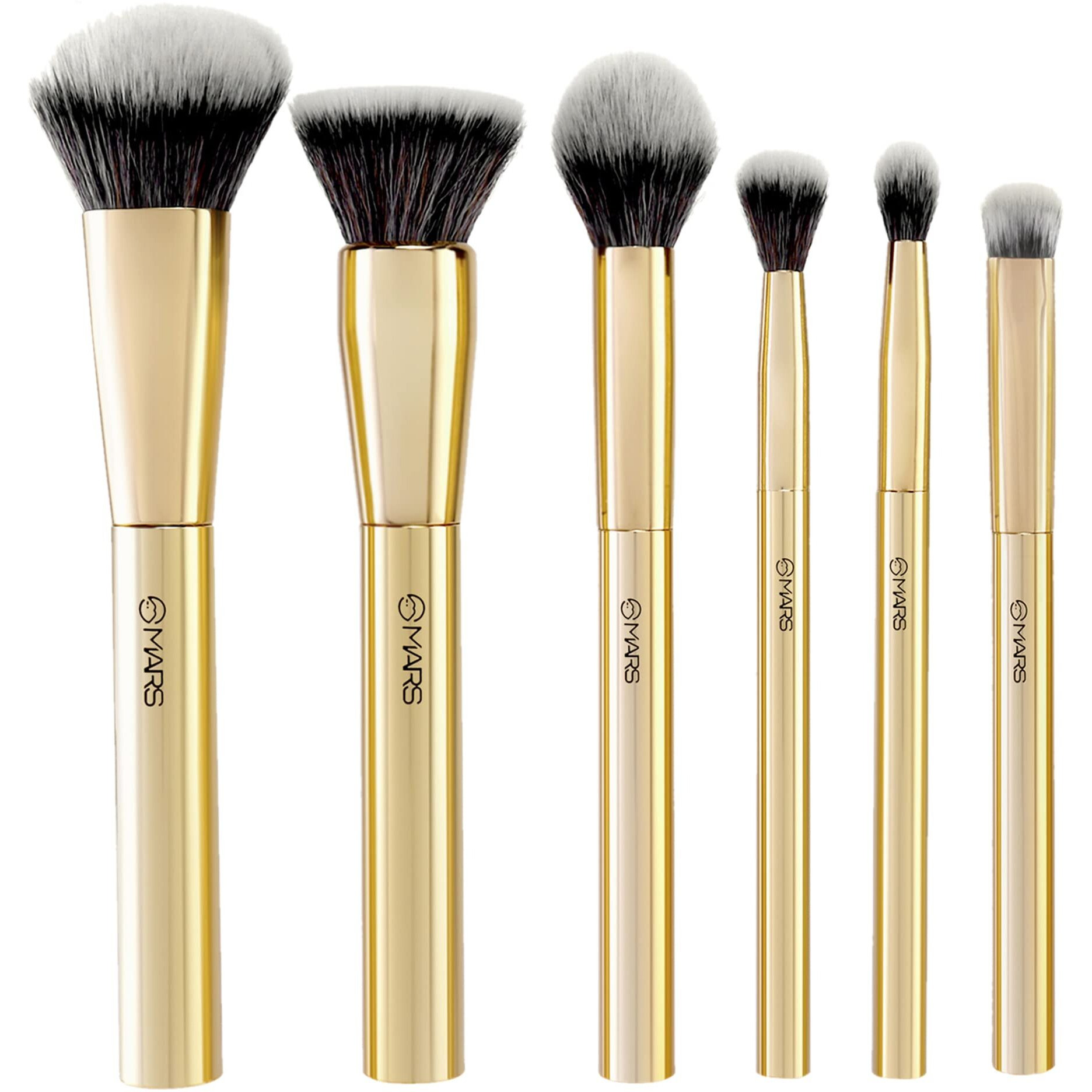 Mars Artist's Arsenal Makeup Brush Set For Professional Makeup | Eyeshadow Blending Brushes (3Pcs) | Foundation, Blush, Powder And Foundation Brush (1Pcs Each)