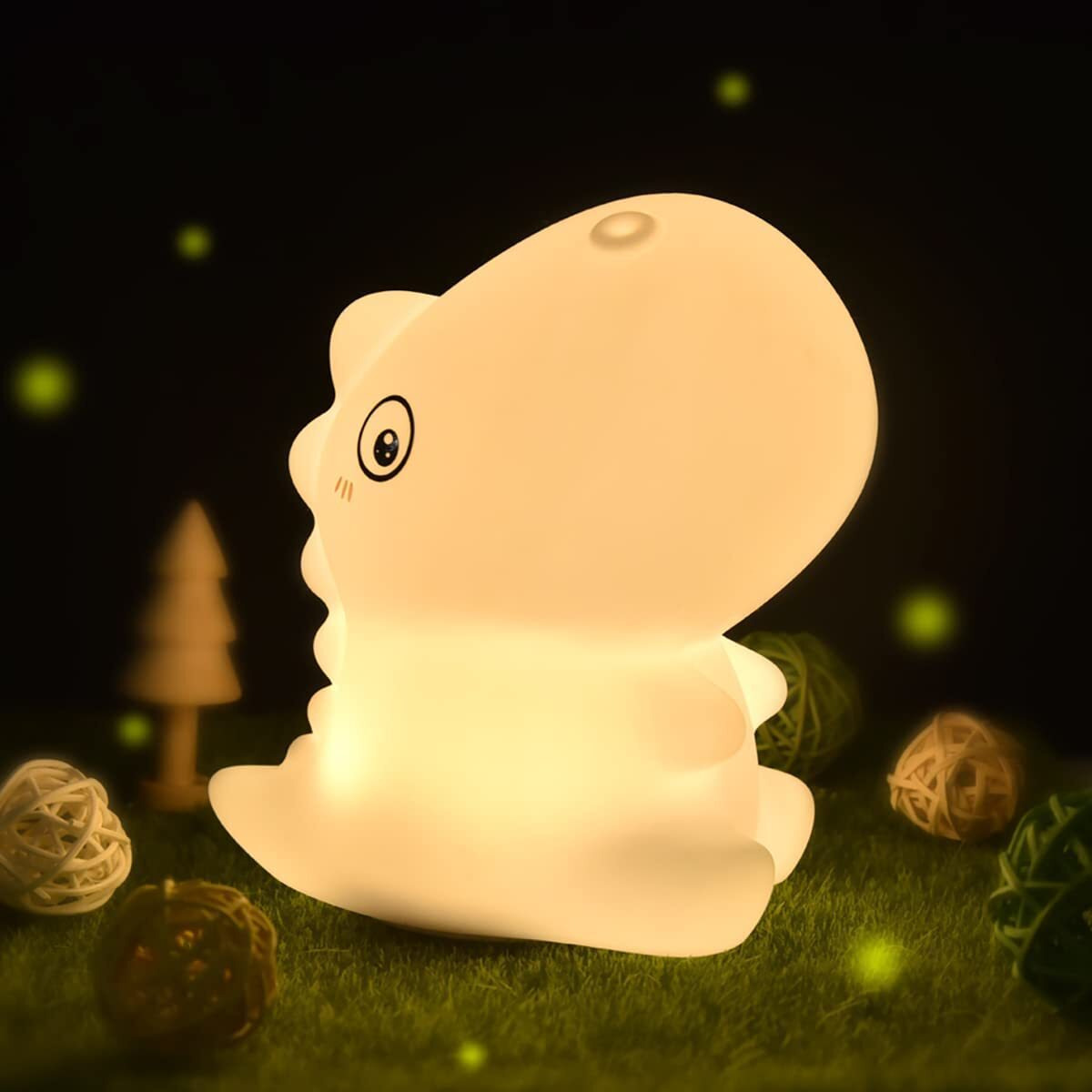 Imnishnay Silicone Dinosaur Lamp Led Night Light For Kids Dinosaur Gifts For Teen Girls Boys Women Nightlight Lamp Cute Buuny Lamp Aesthetic Baby Room Decor Gifts For Girlfreinds Item, Multicolor