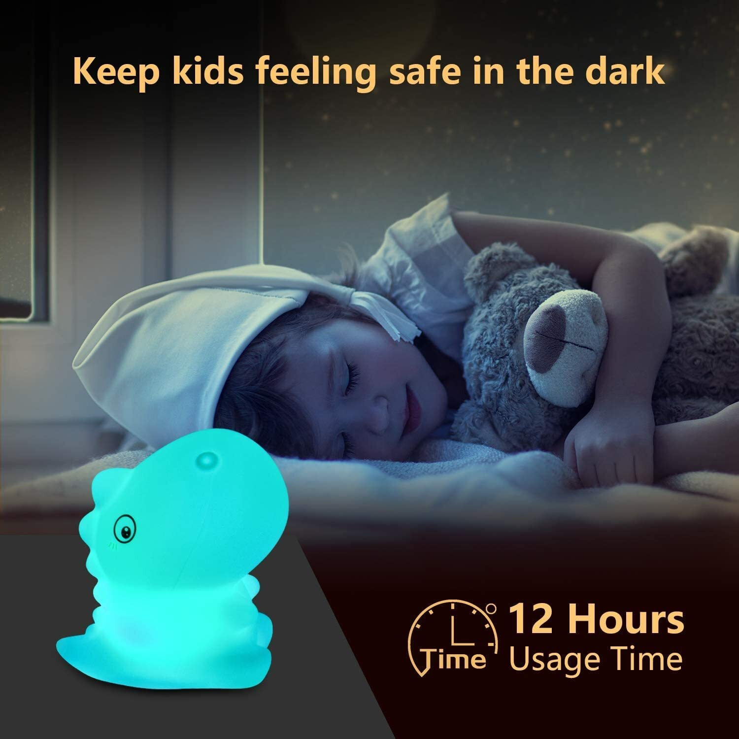 Imnishnay Silicone Dinosaur Lamp Led Night Light For Kids Dinosaur Gifts For Teen Girls Boys Women Nightlight Lamp Cute Buuny Lamp Aesthetic Baby Room Decor Gifts For Girlfreinds Item, Multicolor