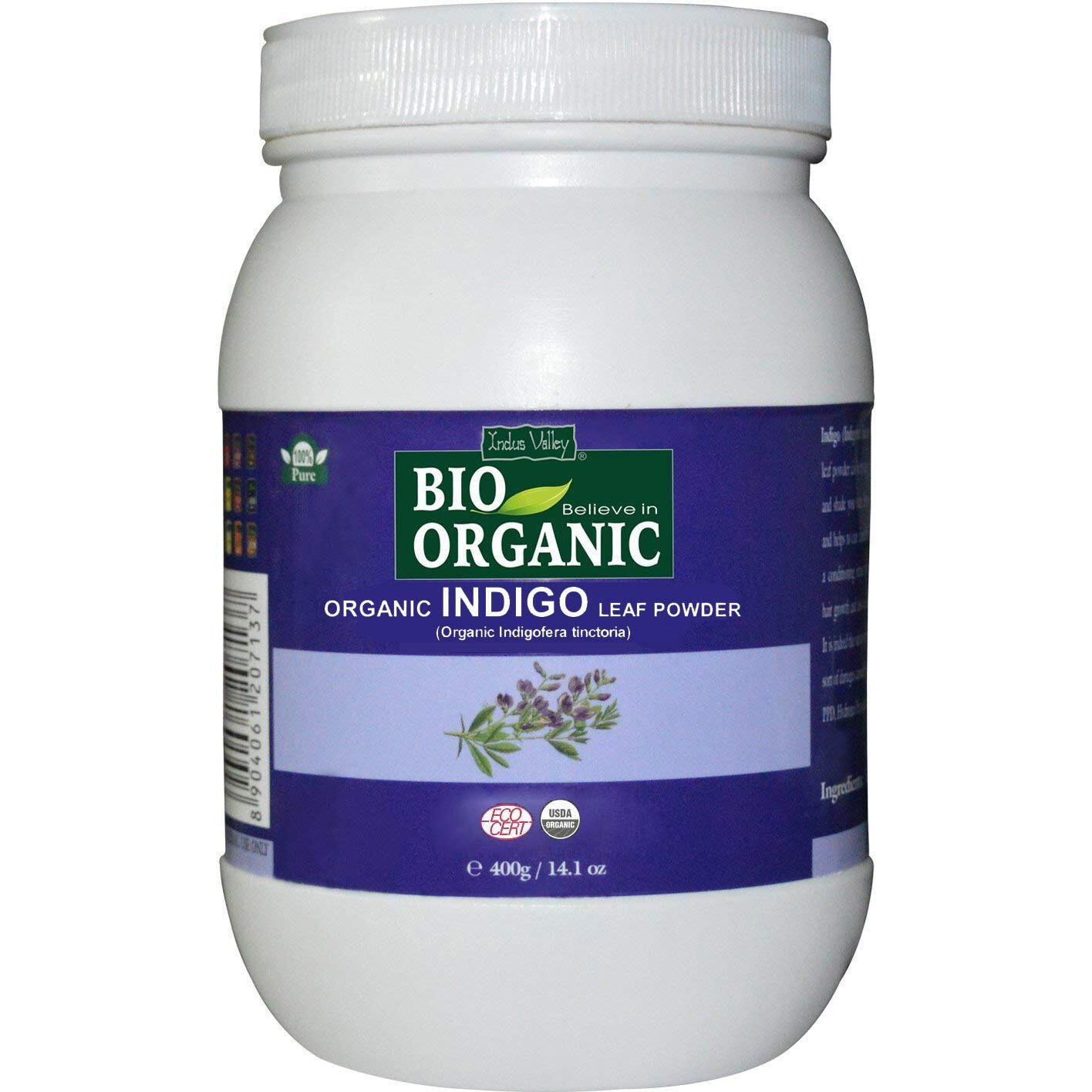 Indus Valley 100% Organic Indigo Leaf Powder Jar With Henna Leaf Powder Jar - (400G+500G900G)