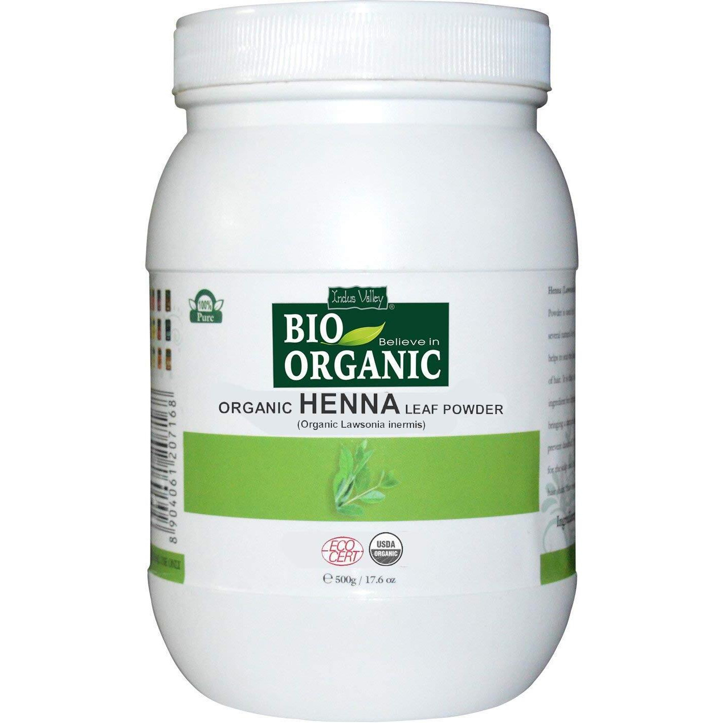 Indus Valley 100% Organic Indigo Leaf Powder Jar With Henna Leaf Powder Jar - (400G+500G900G)