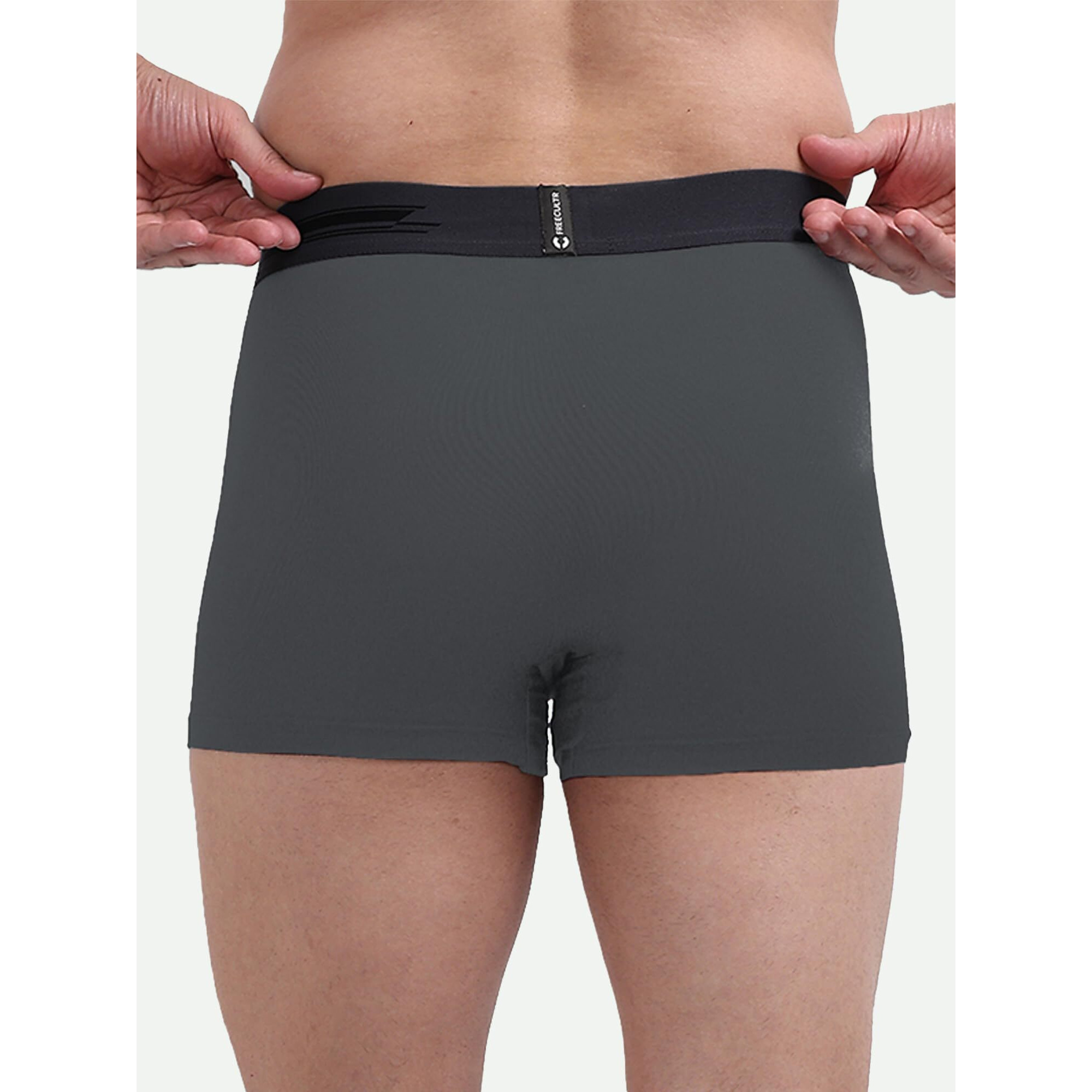 Freecultr Men's Underwear Anti Bacterial Micromodal Airsoft Trunk - Non Itch No Chaffing Sweat Proof - Ash Grey,Cloud White,Prussian Blue,Pot Black,Smoke Grey Size Xl Pack 5