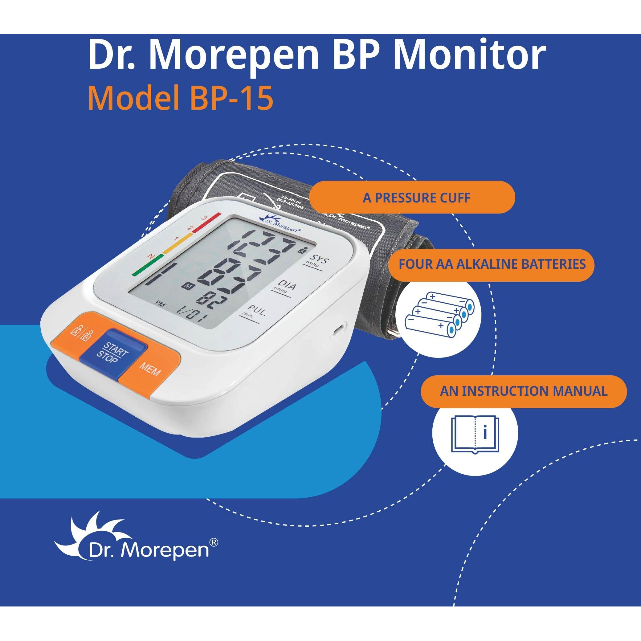 Dr. Morepen Emzmorepen-Bp15 Blood Pressure Monitor (White)