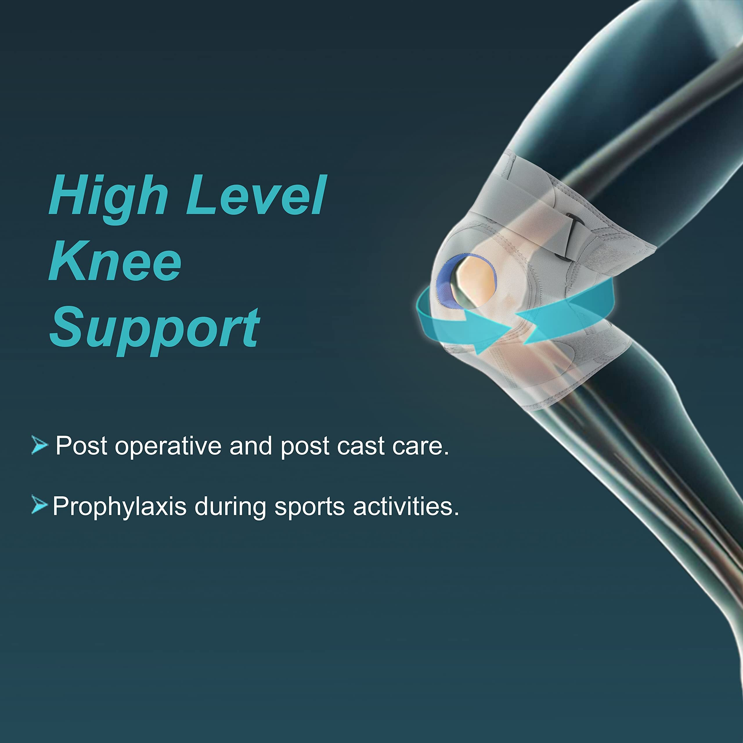 Tynor Knee Support Hinged (Neoprene), Grey, Large, 1 Unit