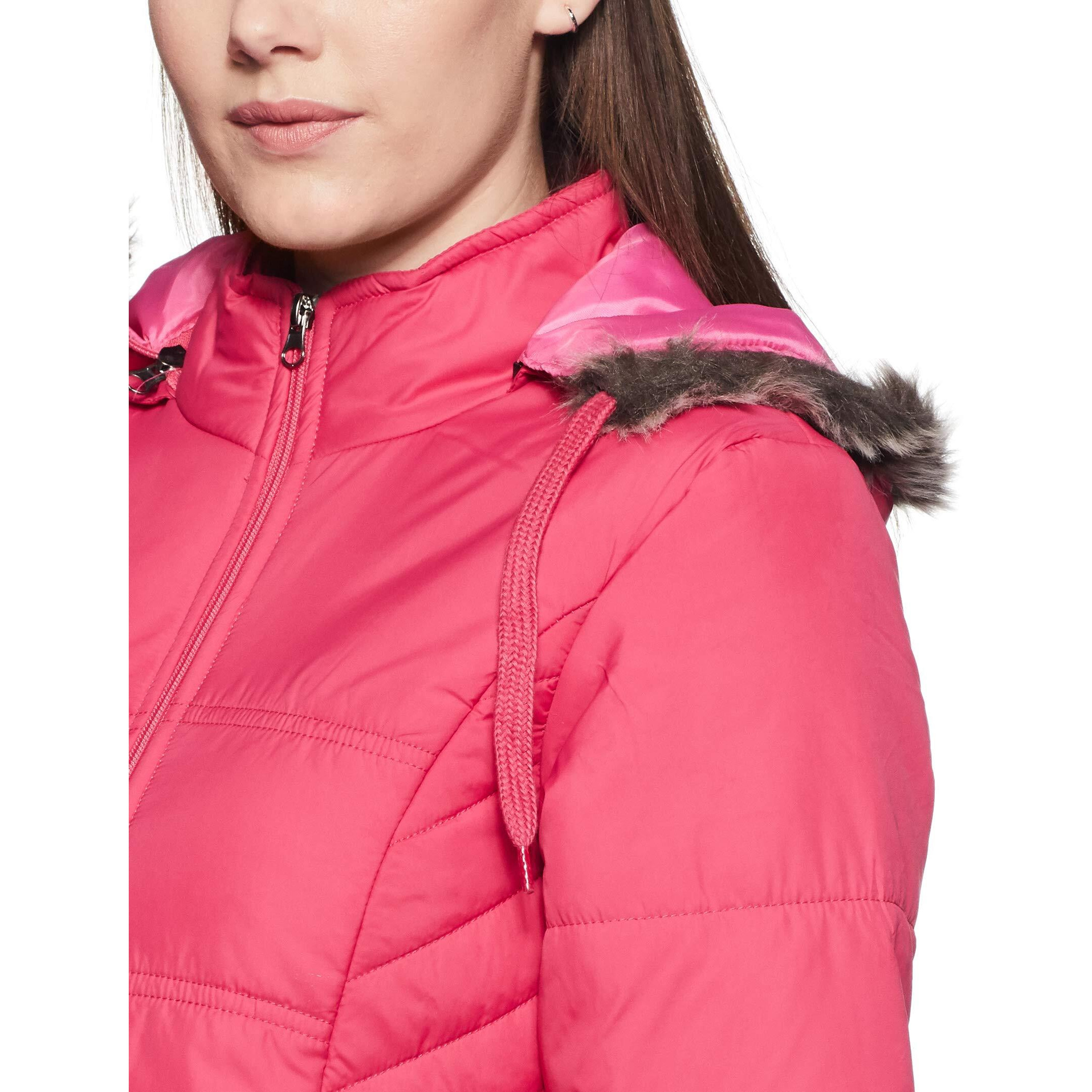Qube By Fort Collins Nylon Women's Standard Length Parka Coat (89230_Gajri_L)