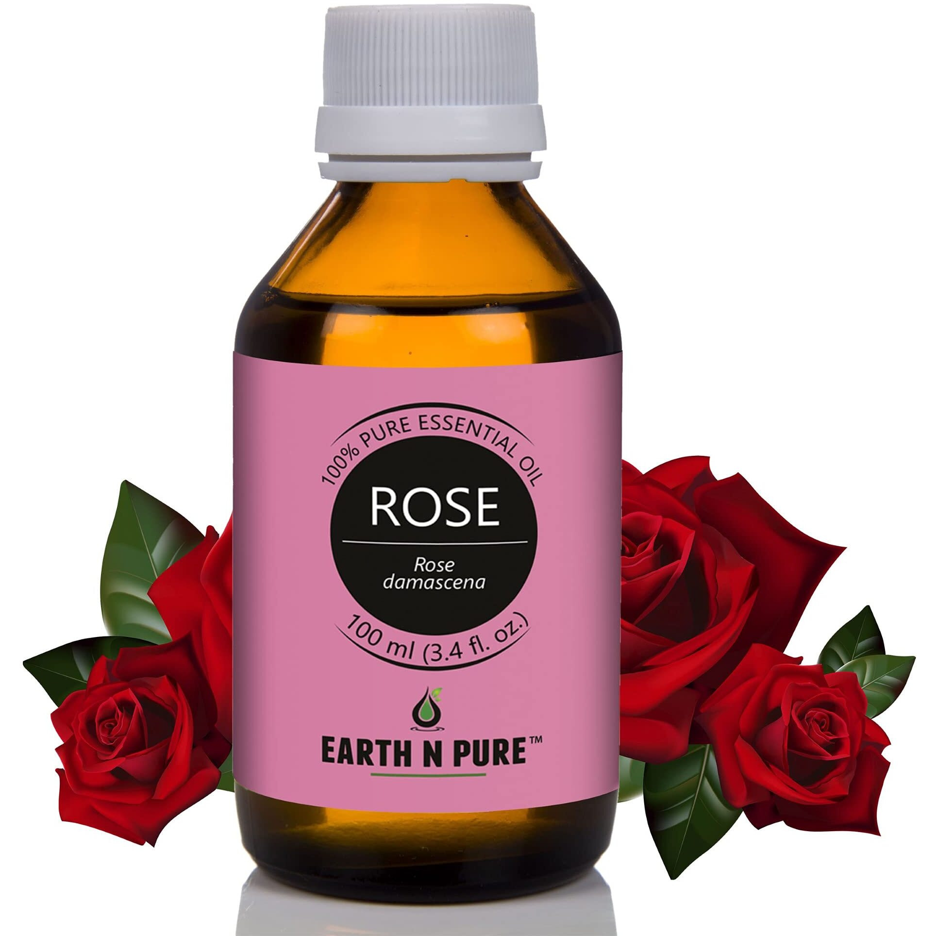 Earth N Pure Rose (Gulab Oil) Essential Oil Natural And Therapeutic Grade 100 Ml