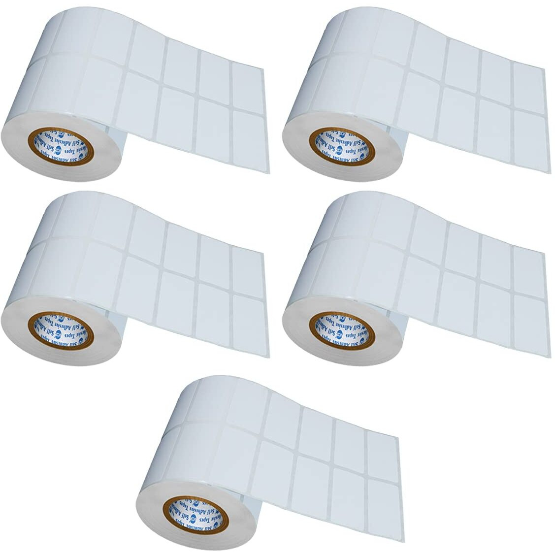 Vcr 2 X 1 Direct Thermal Barcode Label Sticker - 2 X 1 Inches - 50Mm X 25Mm - 2 Ups - 2000 Labels Per Roll - Pack Of 5 Rolls -White Self Adhesive Sticker For Printing Barcoding Labels 1 Inch Core