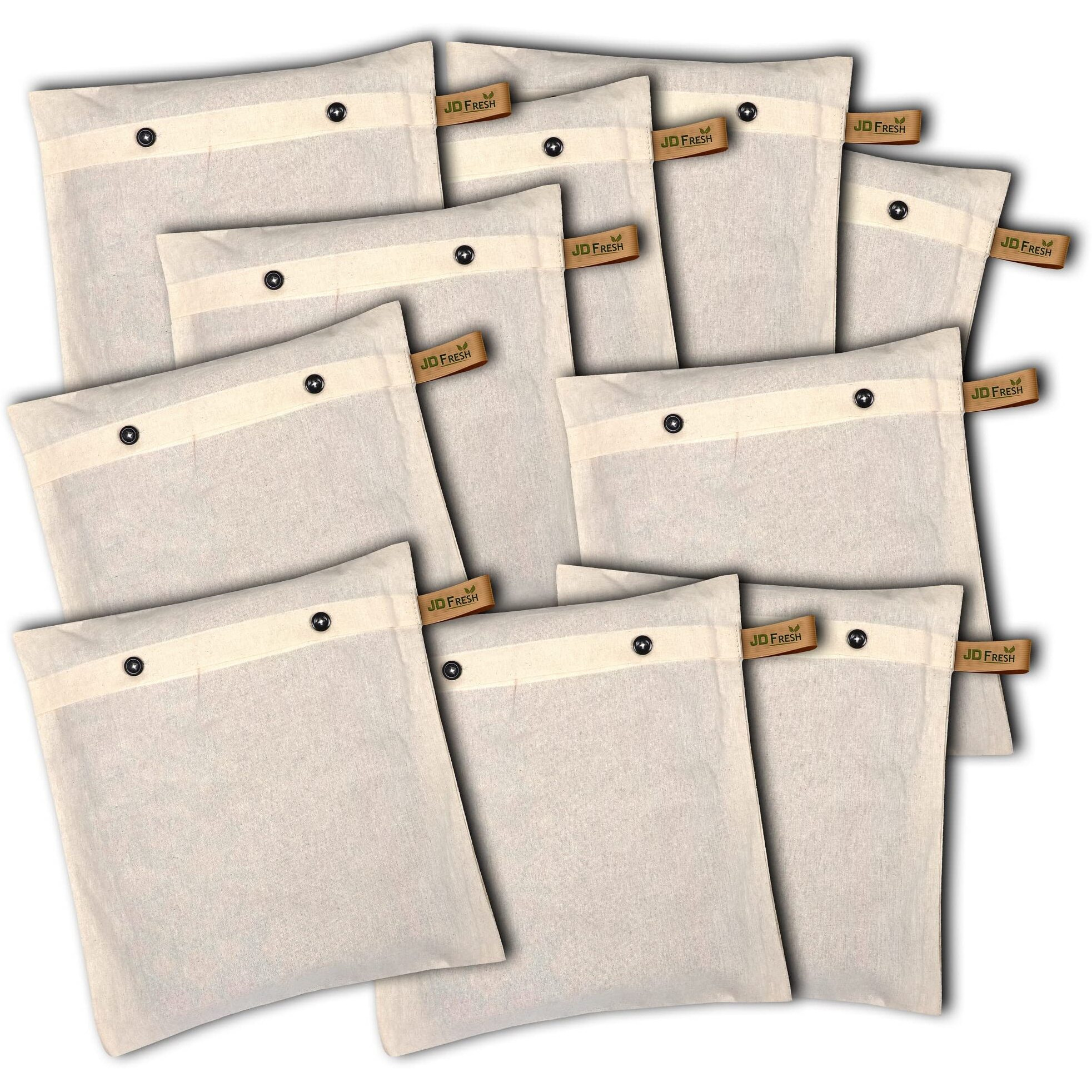 Jd Fresh Cotton 24 Pcs Saree Storage Bags Wardrobe Organizer For Storage | Saree Bag For Clothes Storage | Cloth Storage Cover Set Of 24 (16X14 Inches), Beige
