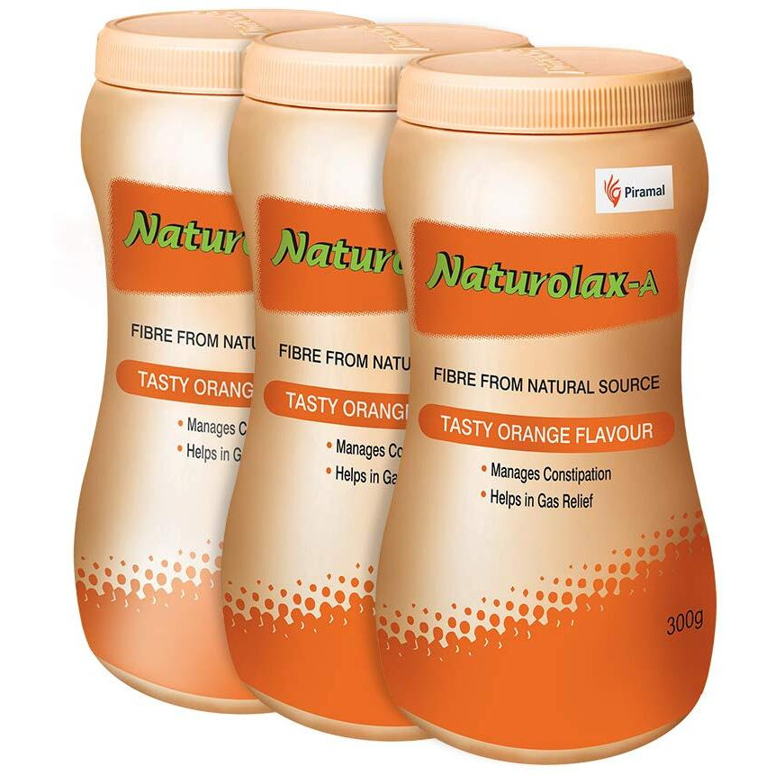 Naturolax-A Isabgol Powder |300G - Pack Of 3| Psyllium Husk Powder | Non-Habit Forming Isabgol - Ayurvedic Formula| Fiber Supplements For Digestion| Effectively Relieves Constipation|Orange Flavoured