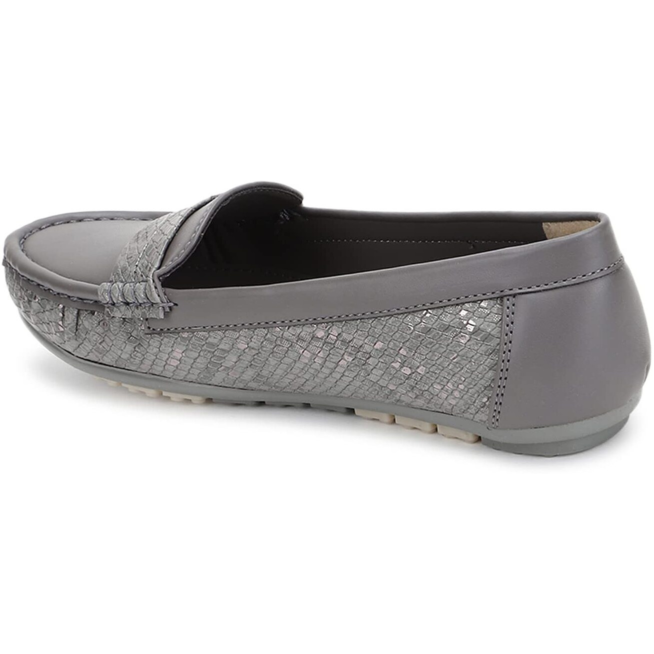Marc Loire Women Comfortable Slip On Flat Loafer Ballet Casual And Formal Footwear (Dark Grey, 7)