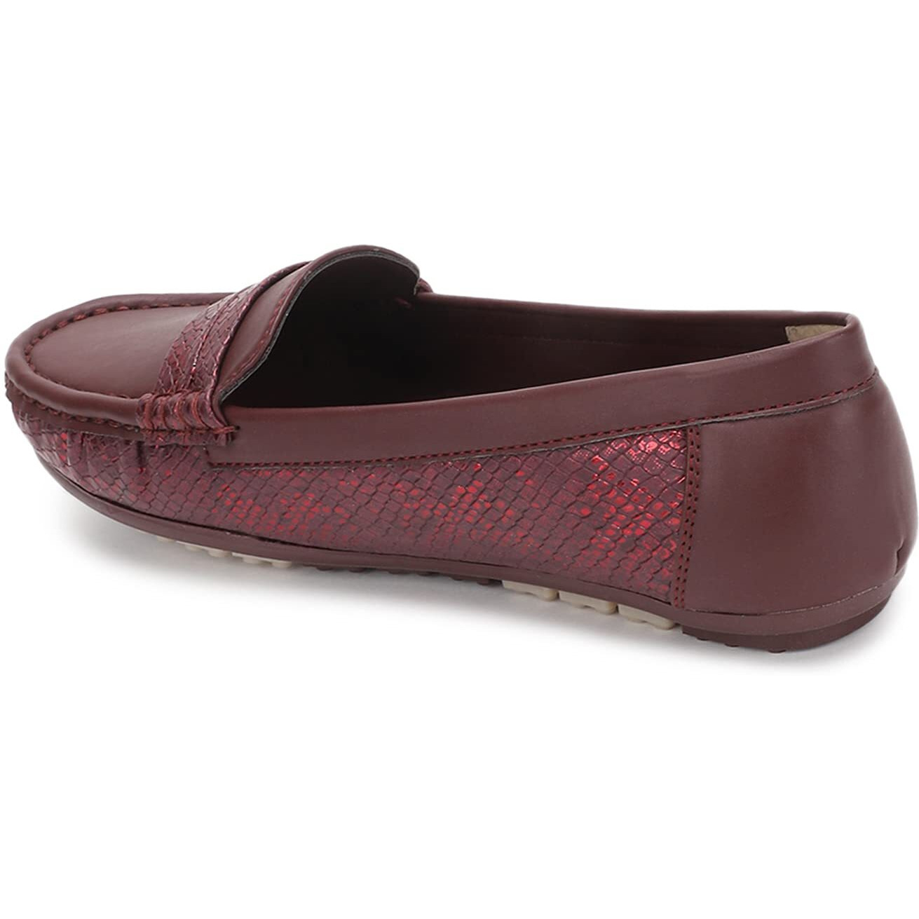 Marc Loire Women Comfortable Slip On Flat Loafer Ballet Casual And Formal Footwear (Burgundy, 6)