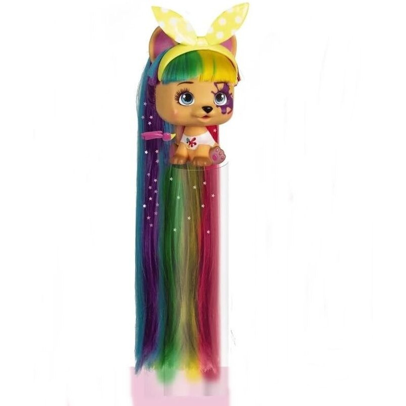 Fratelli I Love Vip Pets Series 1 | New Hair | Let's Dare | - Pups With Long Hair And 9 Accessories Including Styling Chair (Alexia)