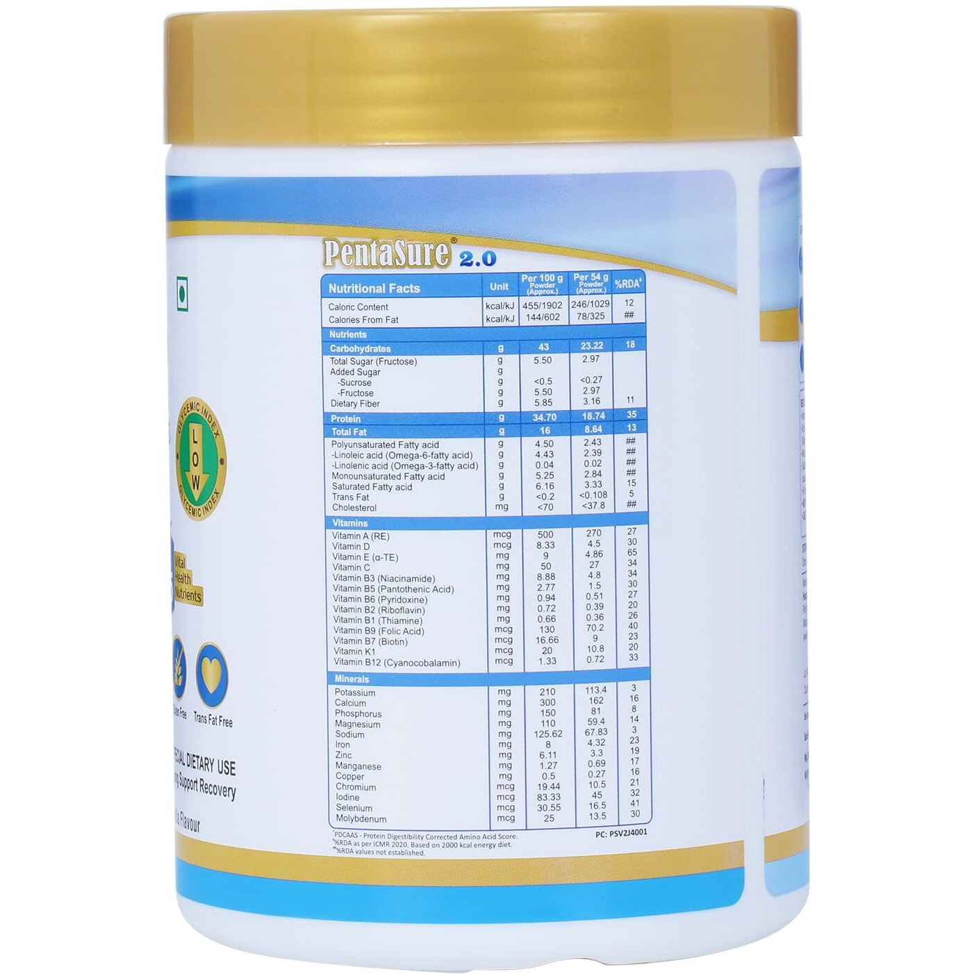 Pentasure 2.0 High Protein High Calorie Vanilla Flavour - Pack Of 400Gm