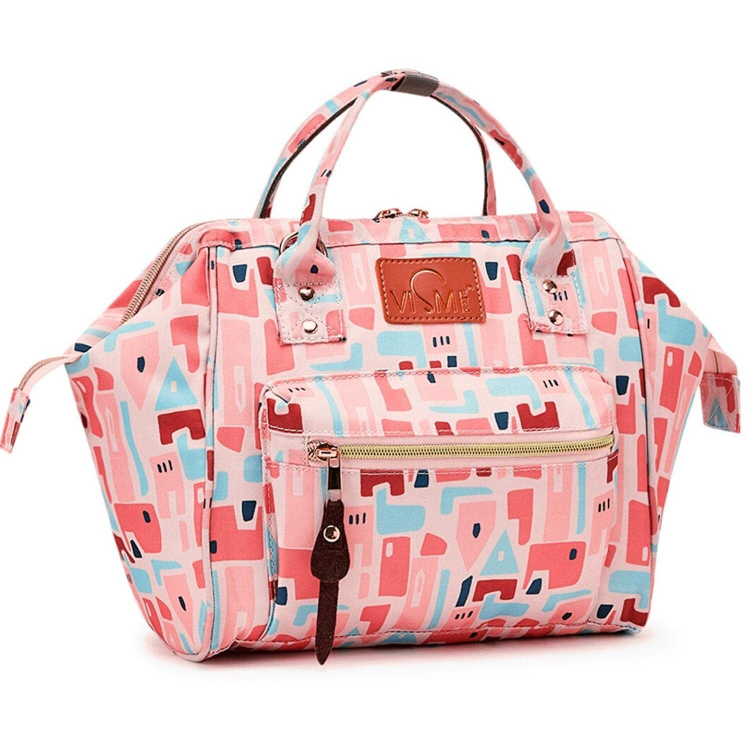 Vismiintrend Mini Diaper Bag Backpack For Mothers For New Born Baby Boy And Girl Products Carry & Travel | Mother, Maternity, Hospital | Gifts For Mom To Be | Customized | Small (Geometric)