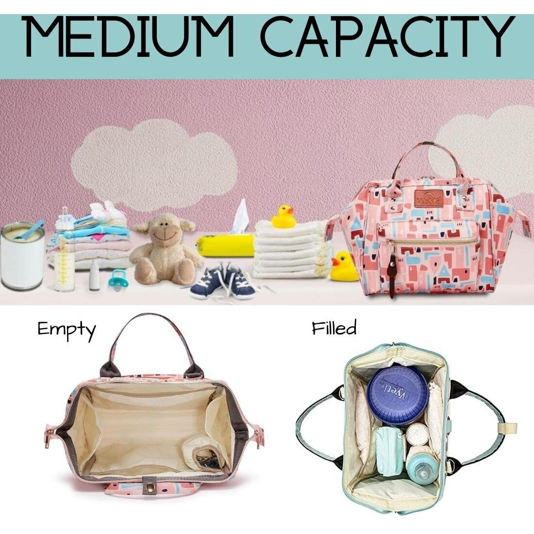 Vismiintrend Mini Diaper Bag Backpack For Mothers For New Born Baby Boy And Girl Products Carry & Travel | Mother, Maternity, Hospital | Gifts For Mom To Be | Customized | Small (Geometric)