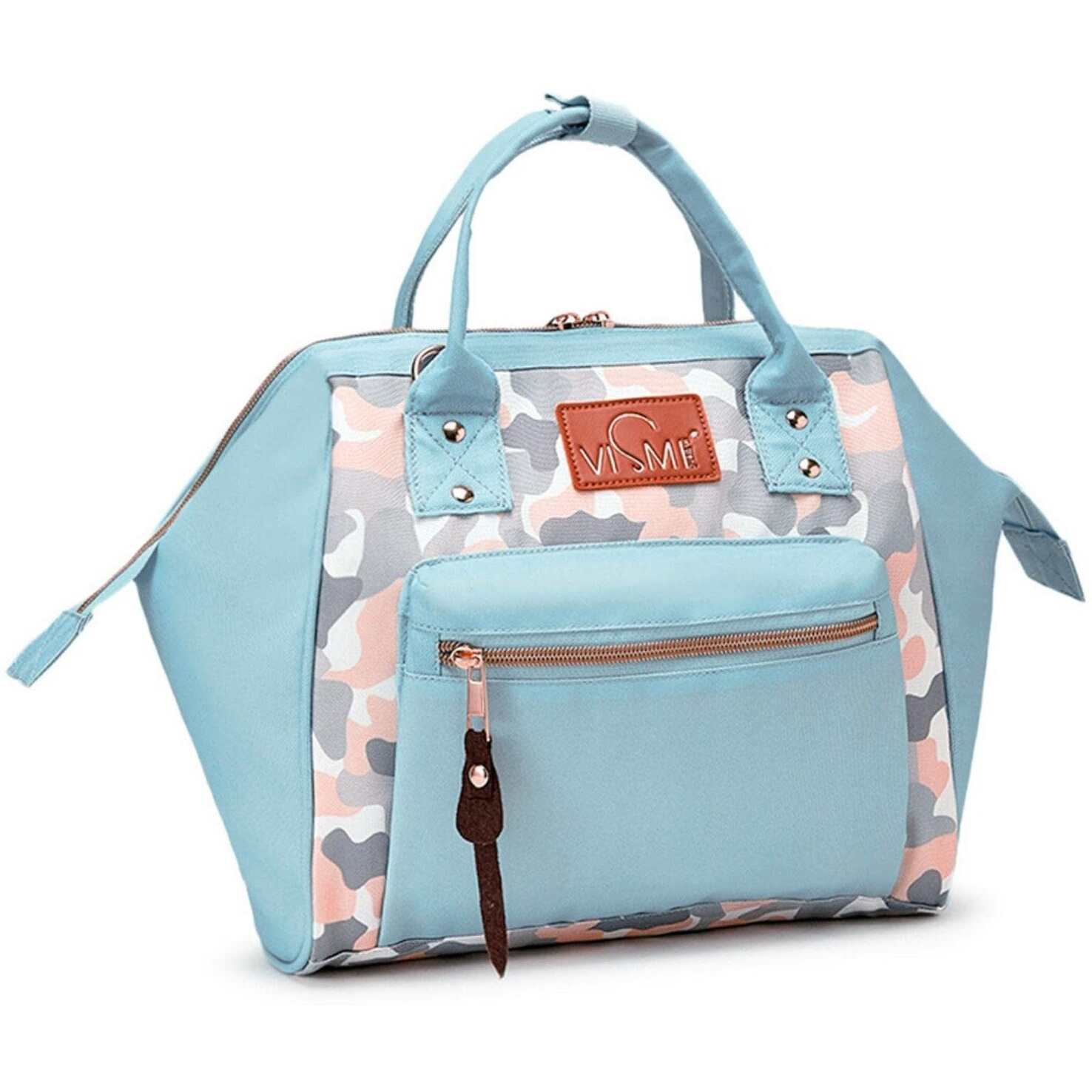 Vismiintrend Unisex-Child Customized Mini Diaper Bag For Baby | Mothers Handbag | Nappy Tote Bag | Backpack | Stylish | Travel | Daypack | Gifts For New Moms | Maternity | Hospital (Camo Green)
