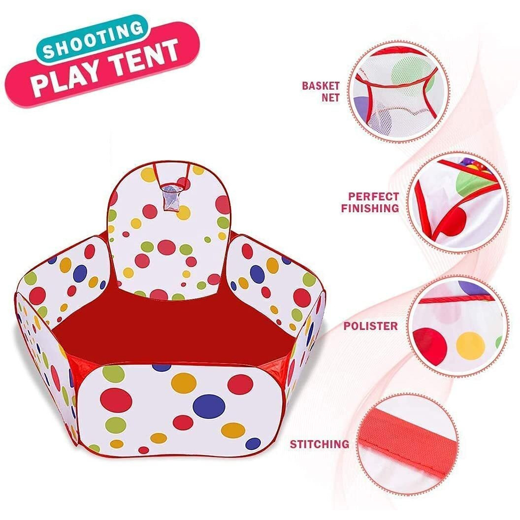 MagicwandLarge Polka Pool 100 Balls Polyester Multi-Colored Ball Pool For Kids With 100 BallsMade In India