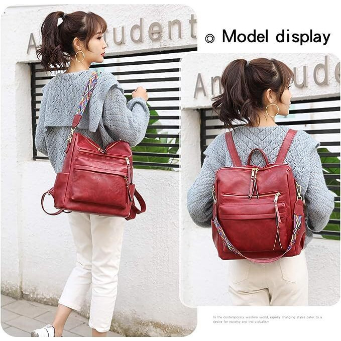 Backpack For Women | Women's Casual Daypacks Backpack Handbags Multipurpose Zipper Closure Purses And Shoulder Bag With Sling Belt | Handbag | College | Girls | Office | Gifts | Women Backpack