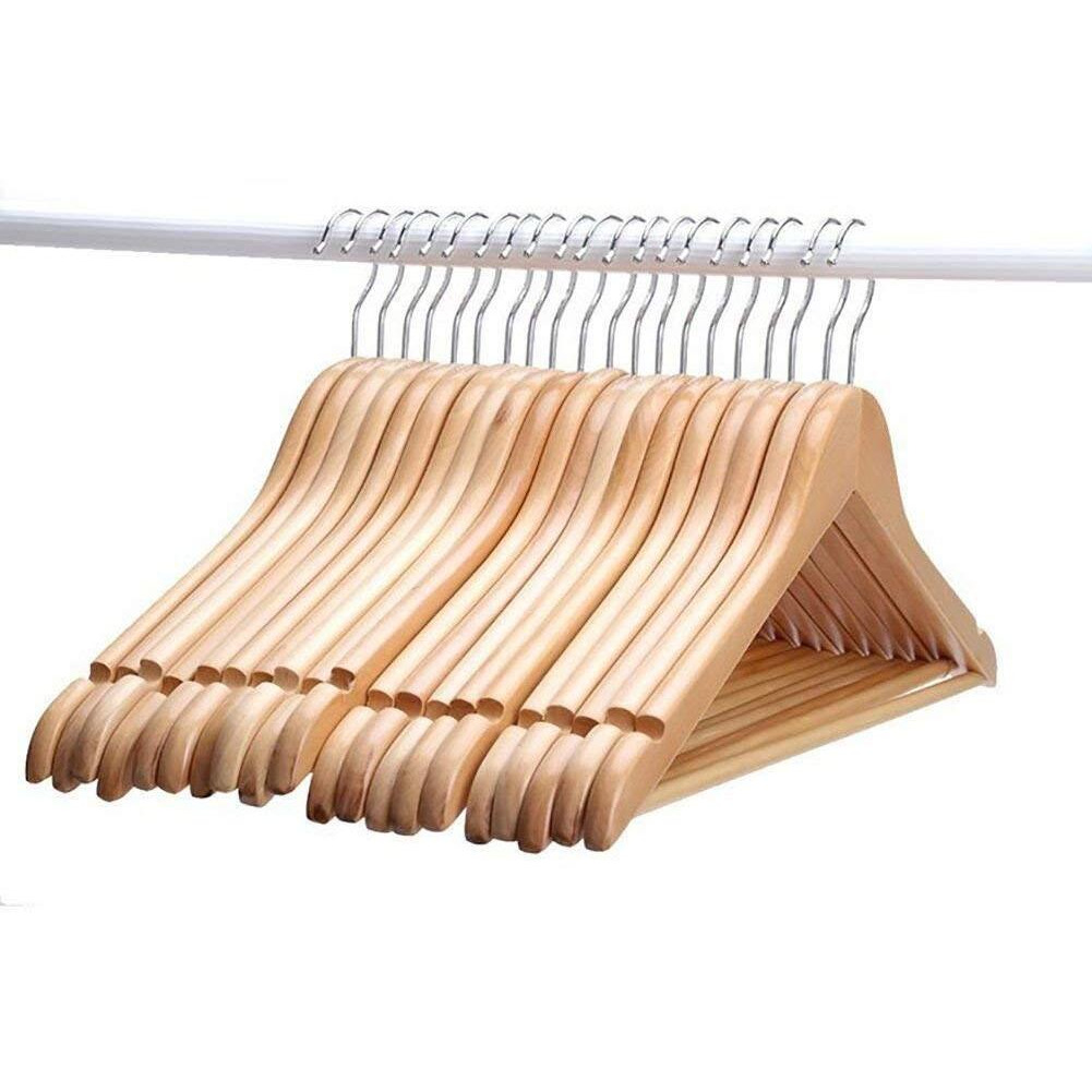 Evolluxi Lotus Wooden Hangers, Solid Wood Shirt Hangers,Dress Coat Jacket Clothes Hangers,With Extra Smooth Finish, 360 Degree Swivel Hook(Retro) (Beige, 18)