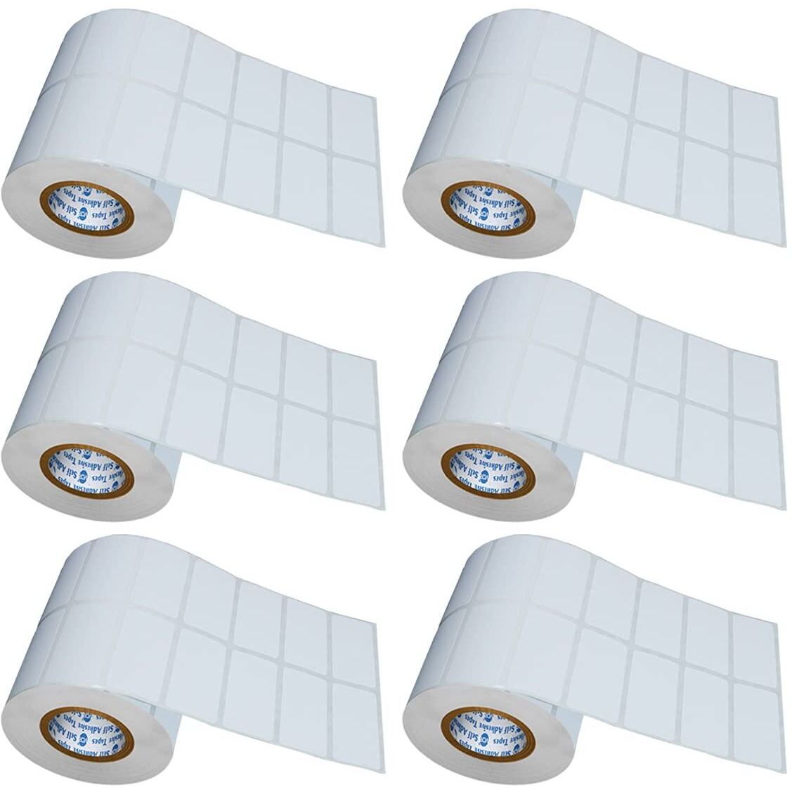 Vcr 2 X 1 Direct Thermal Barcode Label Sticker - 2 X 1 Inches - 50Mm X 25Mm - 2 Ups - 2000 Labels Per Roll - Pack Of 6 Rolls -White Self Adhesive Sticker For Printing Barcoding Labels 1 Inch Core
