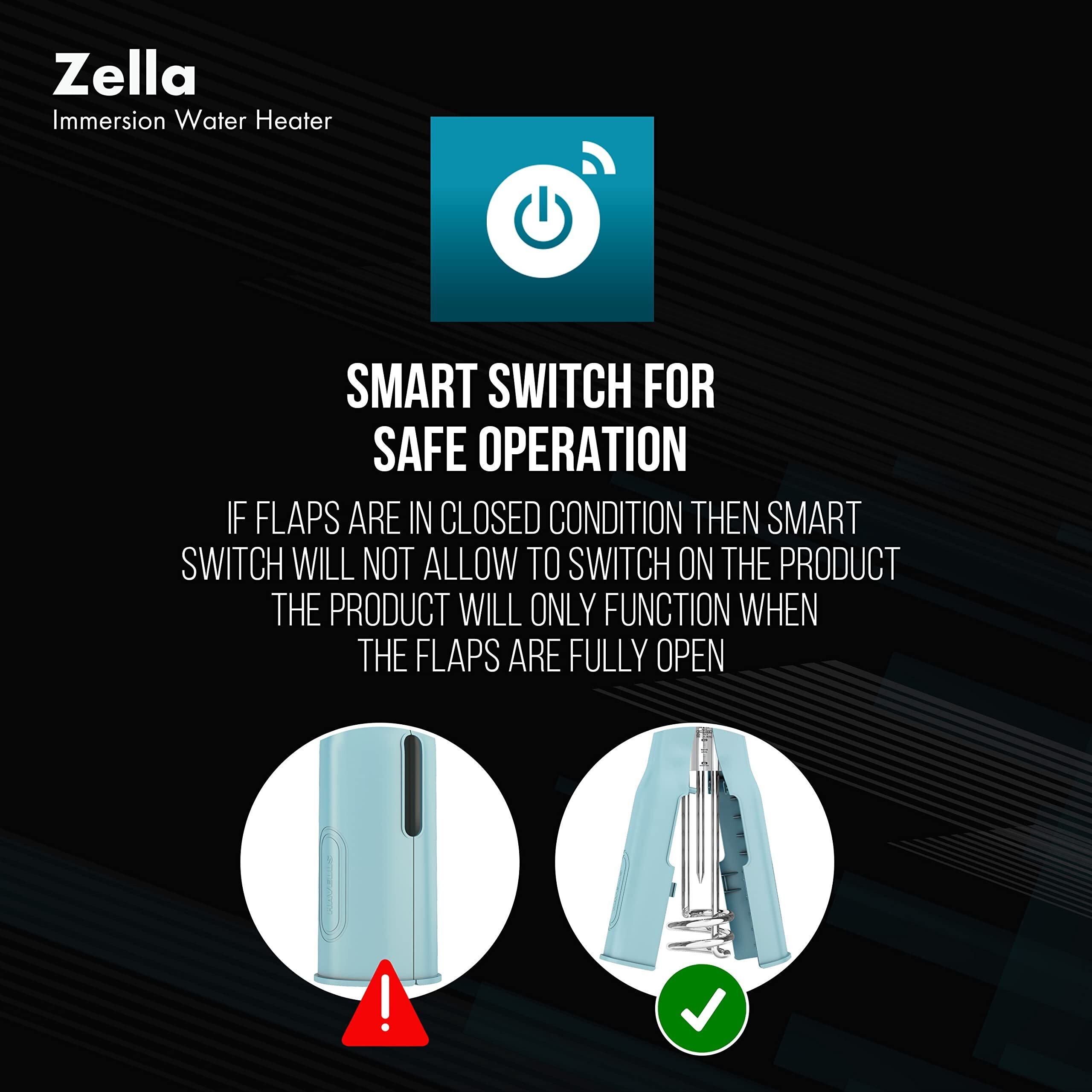 Havells Plastic Zella 1500 Watts Immersion Heater|Automatic Cut-Off,Temp. Setting,Isi Mark 3 Pin Molded Plug|Protection Cover,Nickel Plating,Smart Switch For Safe Operation,Warranty 2 Year|(Blue)