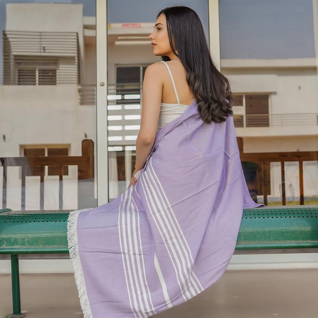 Mush 100% Bamboo Large Bath Towel | Ultra Soft, Absorbent, Light Weight, & Quick Dry Towel For Bath, Travel, Gym, Beach, Pool, And Yoga | 75 X 150 Cms (Pack Of 2, Lavender & Dk. Green), 250 Tc