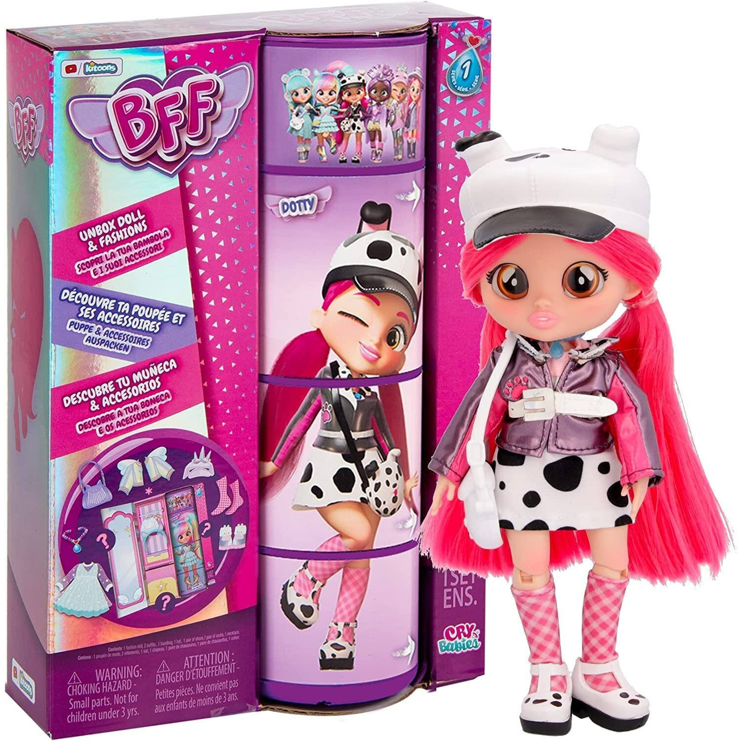 Knick Knack Bff Doll For Fashion Toy That Comes With 9+ Surprises Including Outfit, And Accessories 7.8 Inch For Girls Aged 3-5 Years And Above (Dotty)