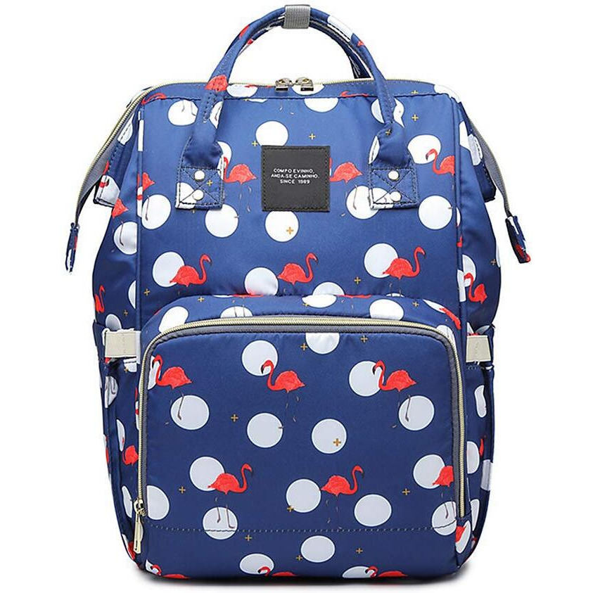 House Of Quirk Baby Diaper Bag Maternity Backpack (Dark Blue Flamingo)
