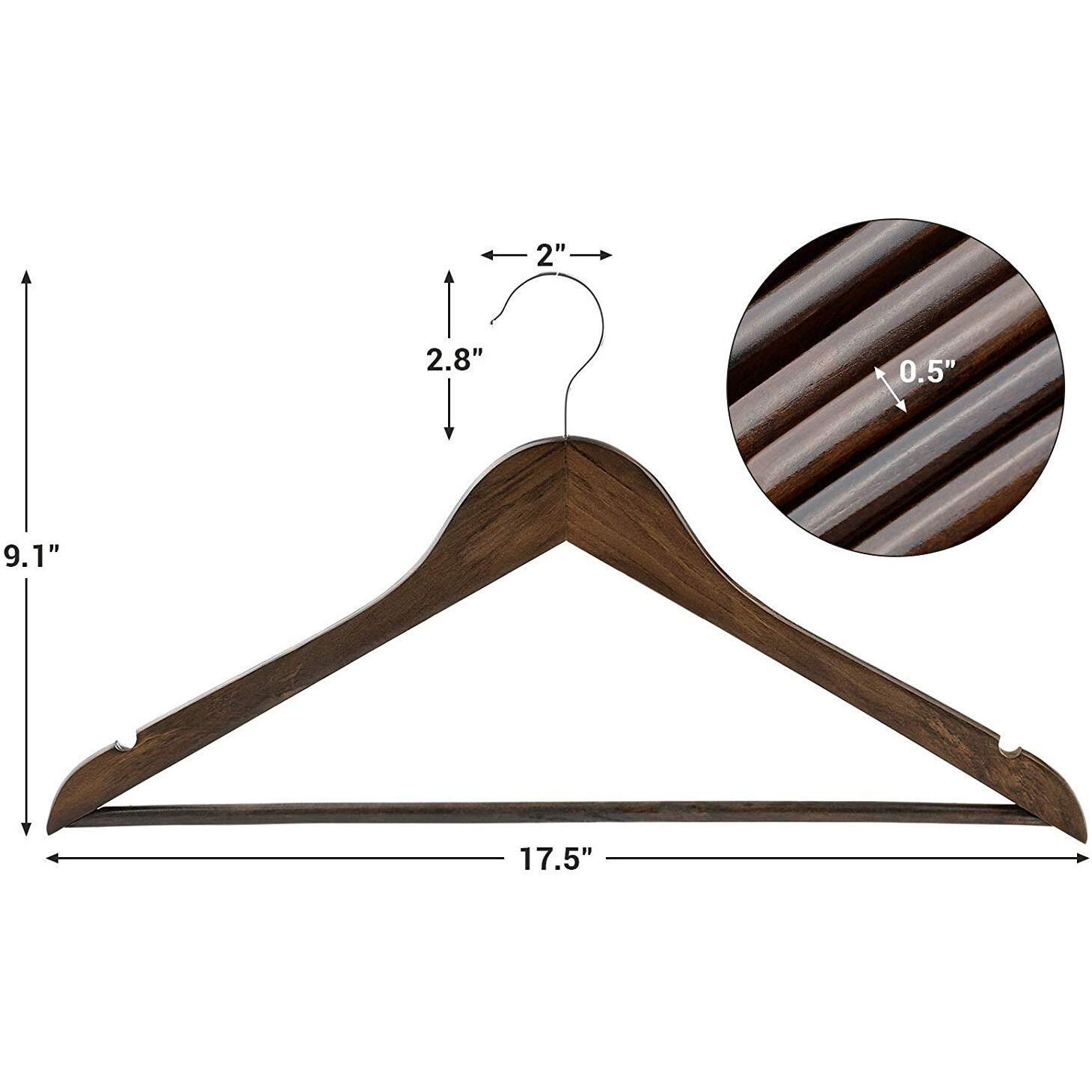 Evolluxi Lotus Wooden Hangers,Diwali Gift Hampers Solid Wood Shirt Hangers,Dress Coat Jacket Clothes Hangers,With Extra Smooth Finish, 360 Degree Swivel Hook(Retro) (Walnut, 20)