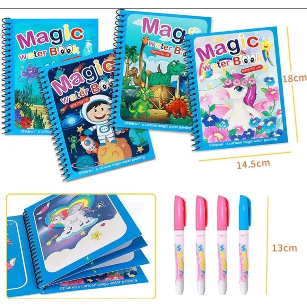 Kelumie Water Coloring Books With Kids Doodle Book Toys For 3 4 5 6 7 Return Gifts For Birthday, Kids Party Bulk-12 Set For Birthday Return Gifts (Pack Of 24)