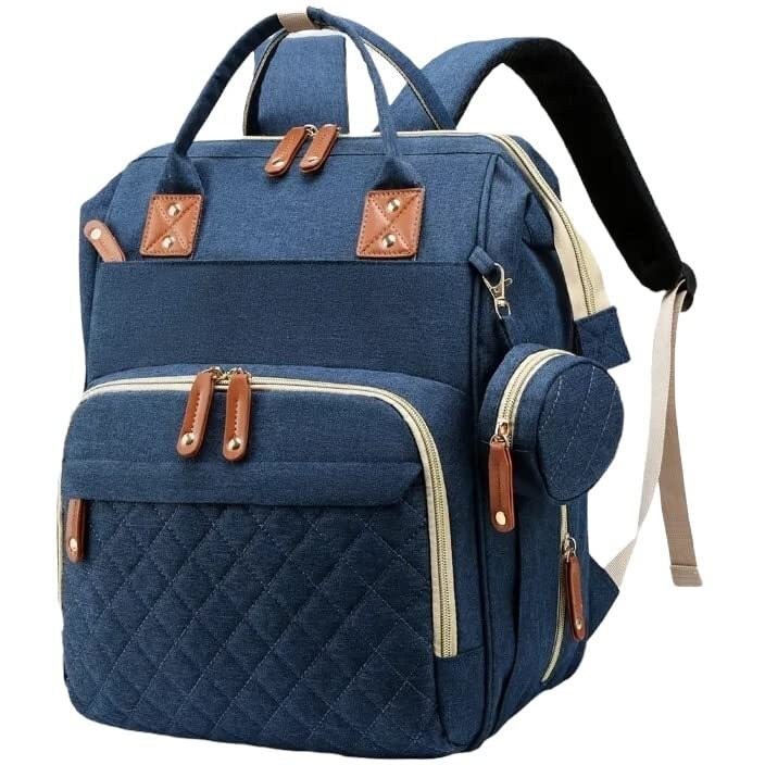 Rianz 22 Ltrs Caldor Baby Diaper Bag Large Backpack For Girls & Boys, Multi-Functional Waterproof, Diaper Pouch With Pacifier Case, Stroller Straps, Tissue Bag & Built-In Usb Charging Port, Blue