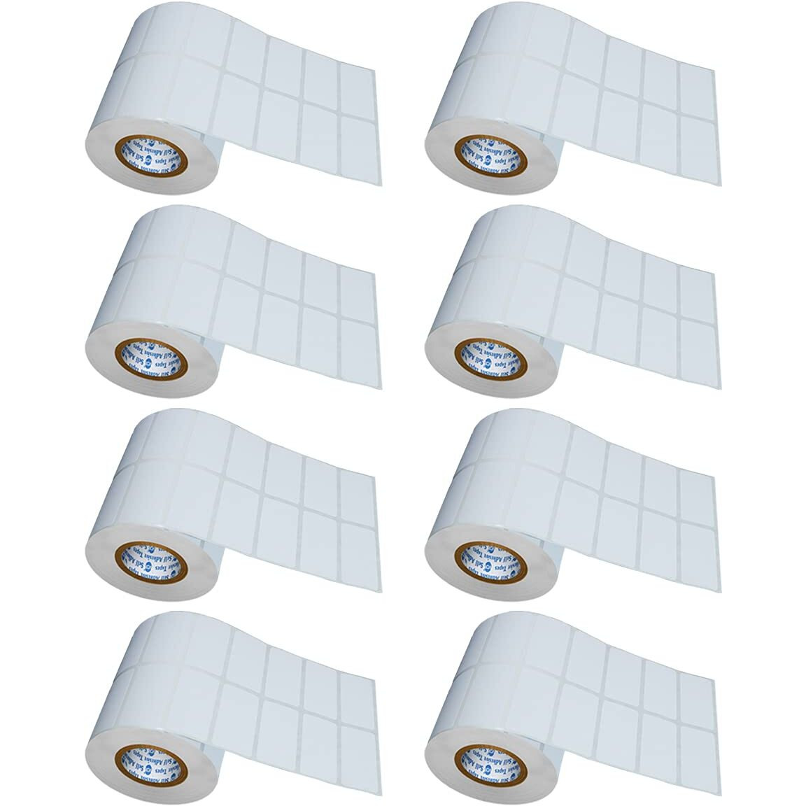 Vcr 2 X 1 Direct Thermal Barcode Label Sticker - 2 X 1 Inches - 50Mm X 25Mm - 2 Ups - 2000 Labels Per Roll - Pack Of 8 Rolls -White Self Adhesive Sticker For Printing Barcoding Labels 1 Inch Core