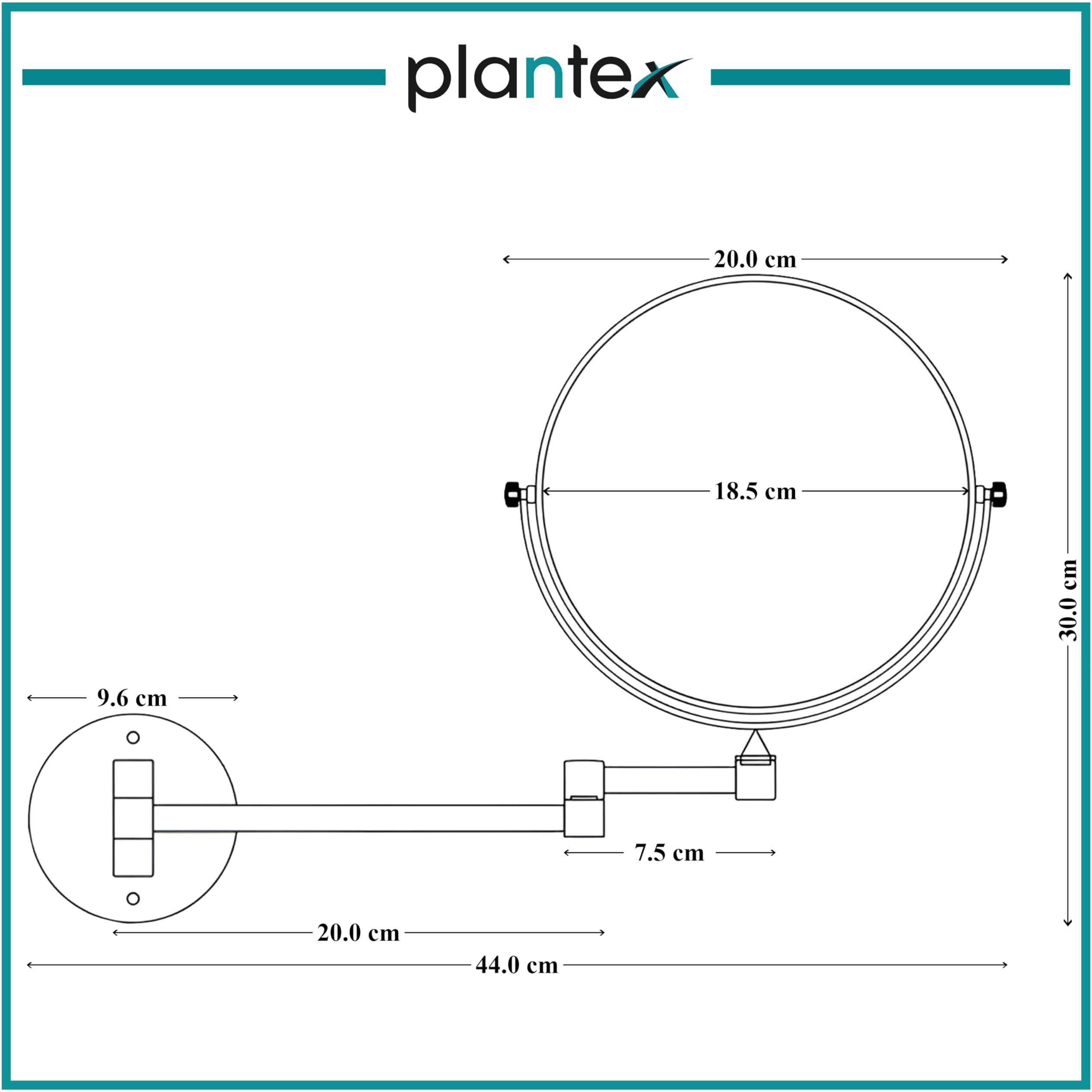 Plantex Premium Brass Magnifying Mirror/Two-Sided 360 Swivel Shaving Mirror With 5X/1X Magnification/Vanity Mirror For Bathroom (8 Inches-Black/Wall Mount)