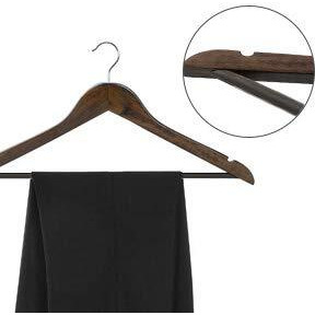 Evolluxi Lotus Wooden Hangers, Diwali Gift Hampers Solid Wood Shirt Hangers,Dress Coat Jacket Clothes Hangers,With Extra Smooth Finish, 360 Degree Swivel Hook(Retro) (Walnut, 24)