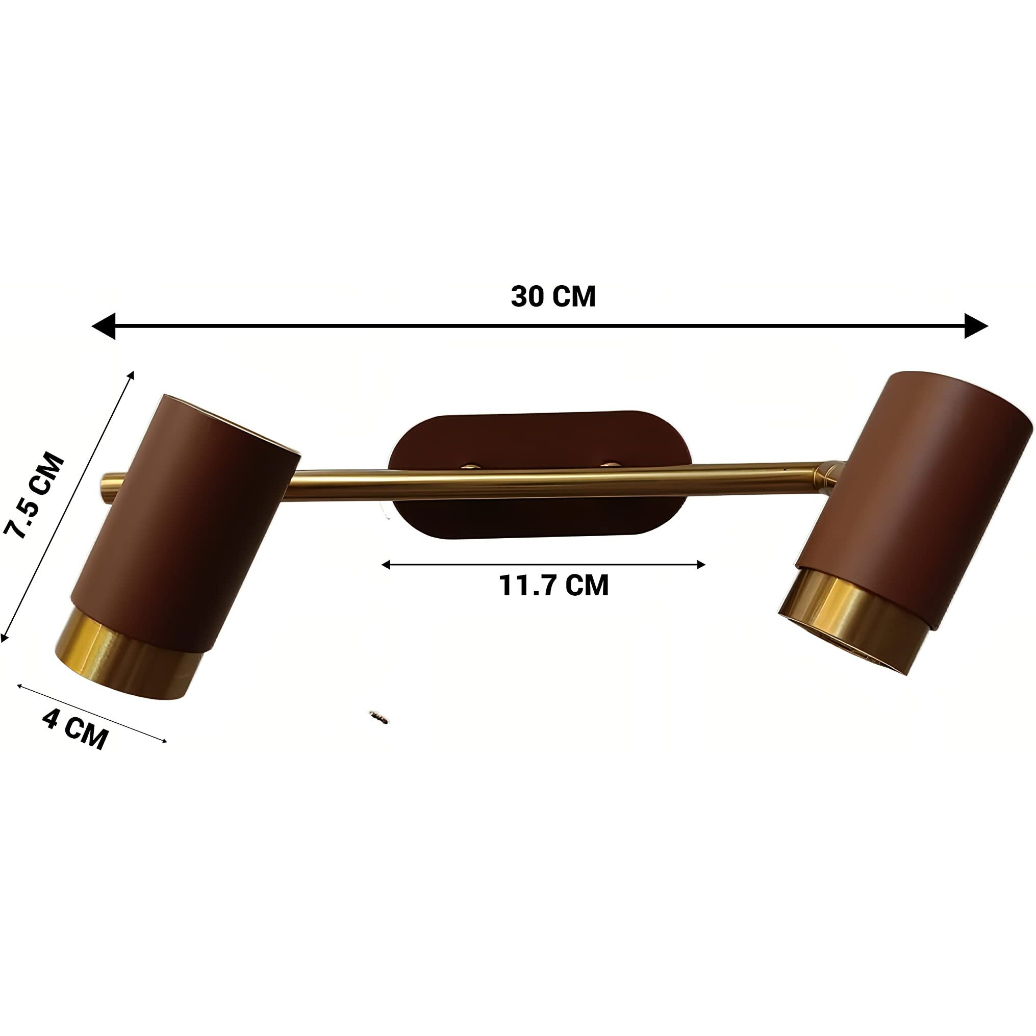 Filliska 3 In 1 Double Wall Spot/Picture/Display/Mirror Light With Adjustable Head And Colour Changing Function (Brown & Gold-587)