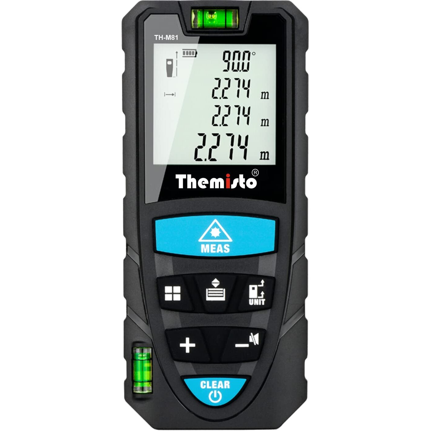 Themisto Th-M81 Laser Distance Meter (50M Range) With Backlit Lcd And Pythagorean Mode