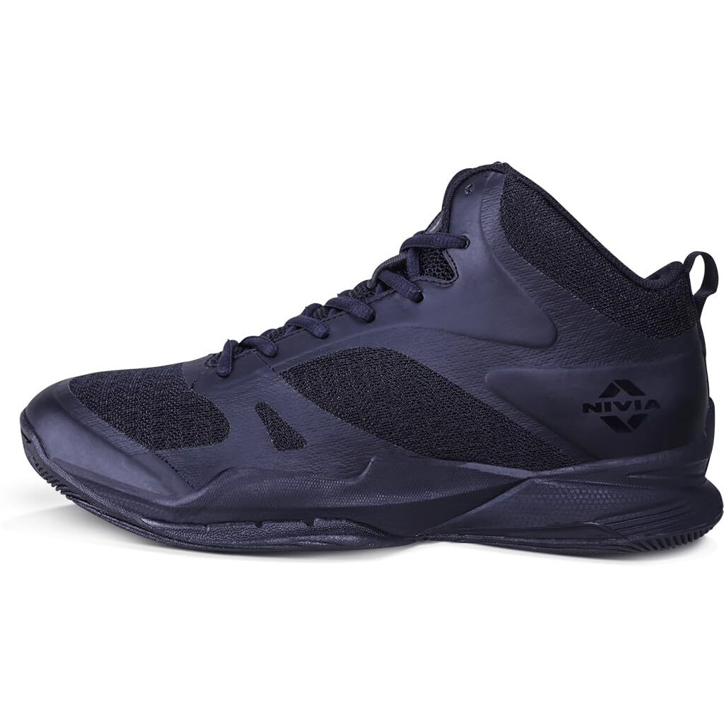 Nivia Combat 2.0 Basketball Shoes For Mens | Phylon, Rubber & Tpu Shank Sole With Spacer Mesh Covered With Tpu Film Upper | Basketball Court Indoor And Outdoor (Black) Uk -6