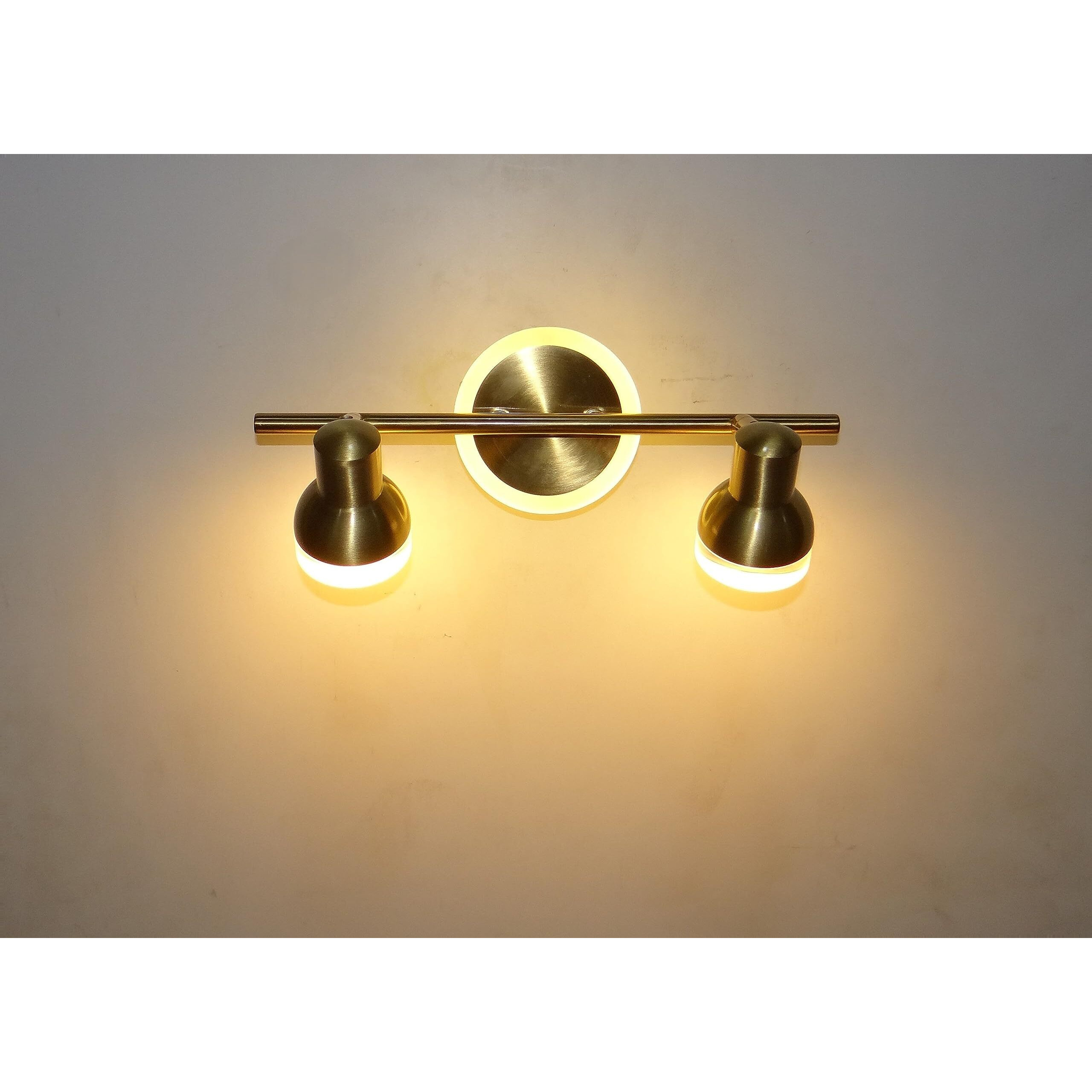 Filliska 3 In 1 Double Wall Spot/Picture/Display/Mirror Light With Adjustable Head And Colour Changing Function (Luxurious Gold-987)
