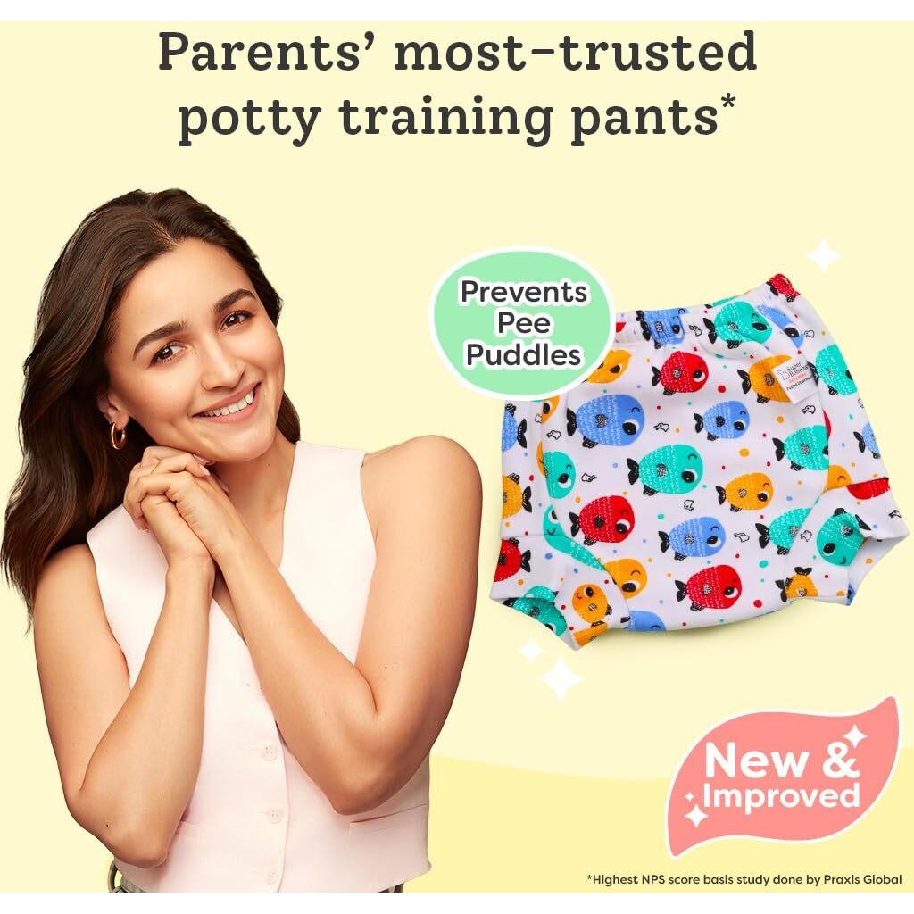 Superbottoms Padded Underwear | For Potty Training & Mess-Free Diaper-Free Time | Prevents Pee Puddles | 3 Layers Of Premium Cotton Padding (No Sponge) | Pull-Up Style Potty Trainers (Size 3)