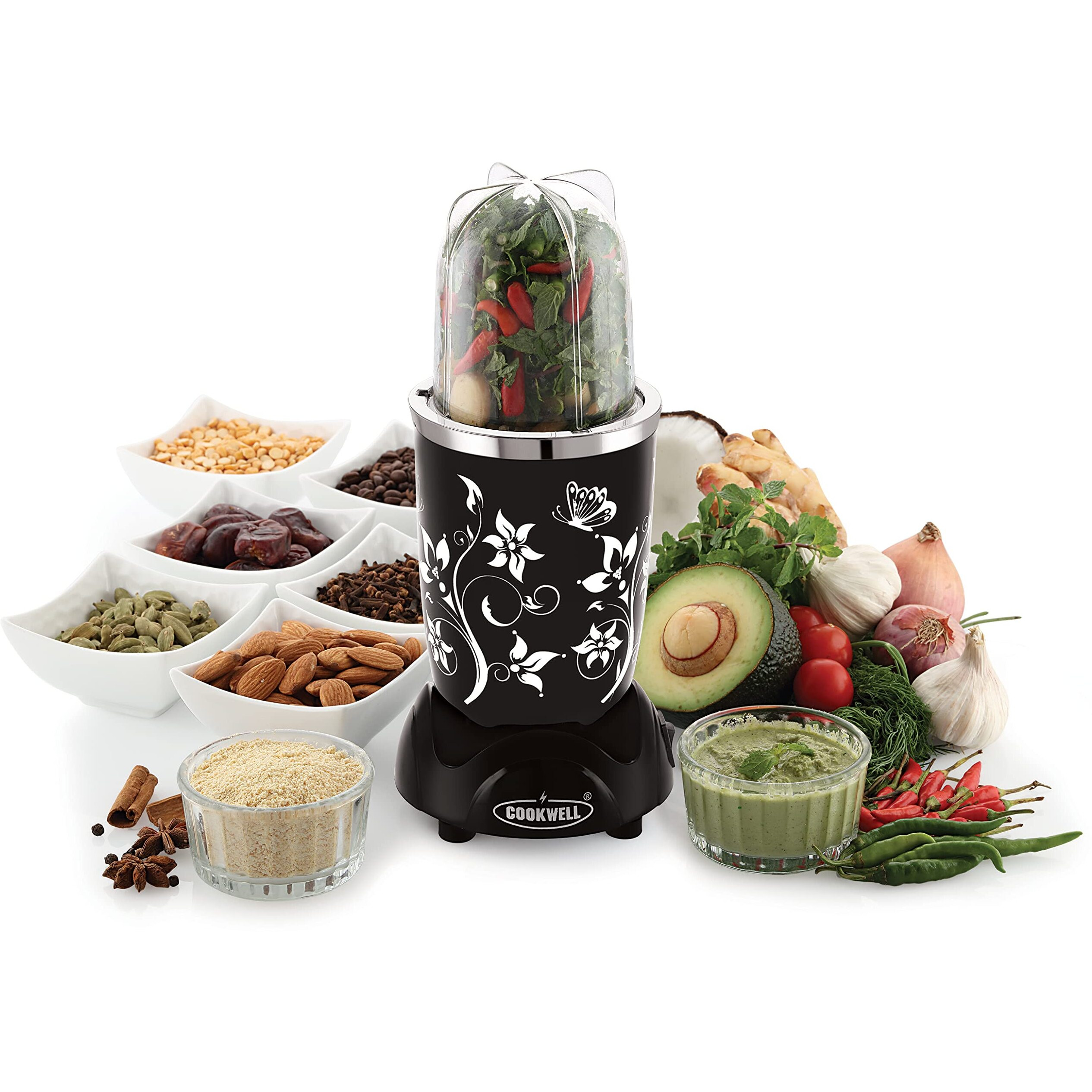 Cookwell Nutri Blender (5 Jar 3 Blade, Black)