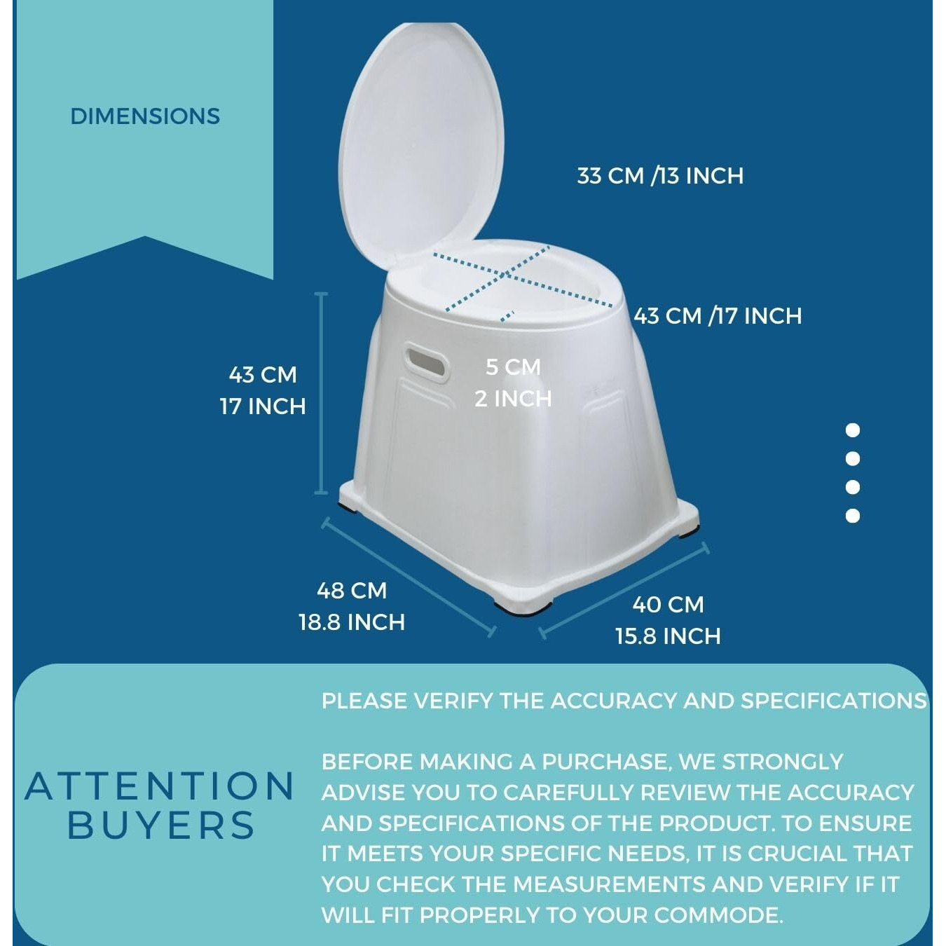 Veayva Heavy Duty Portable Indian Toilet To Western Convertor | Toilet Stool | Toilet Commode For Patients | Indian Commode Stool | Portable Toilet Seat For Adult, Handicap People, White