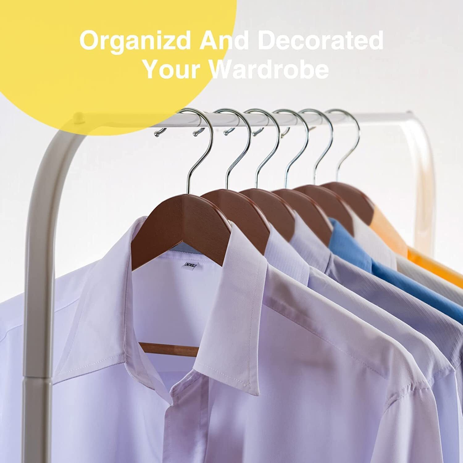Evolluxi Lotus Wooden Hangers, Solid Wood Shirt Hangers,Dress Coat Jacket Clothes Hangers,With Extra Smooth Finish, 360 Degree Swivel Hook(Retro) (Walnut, 36)